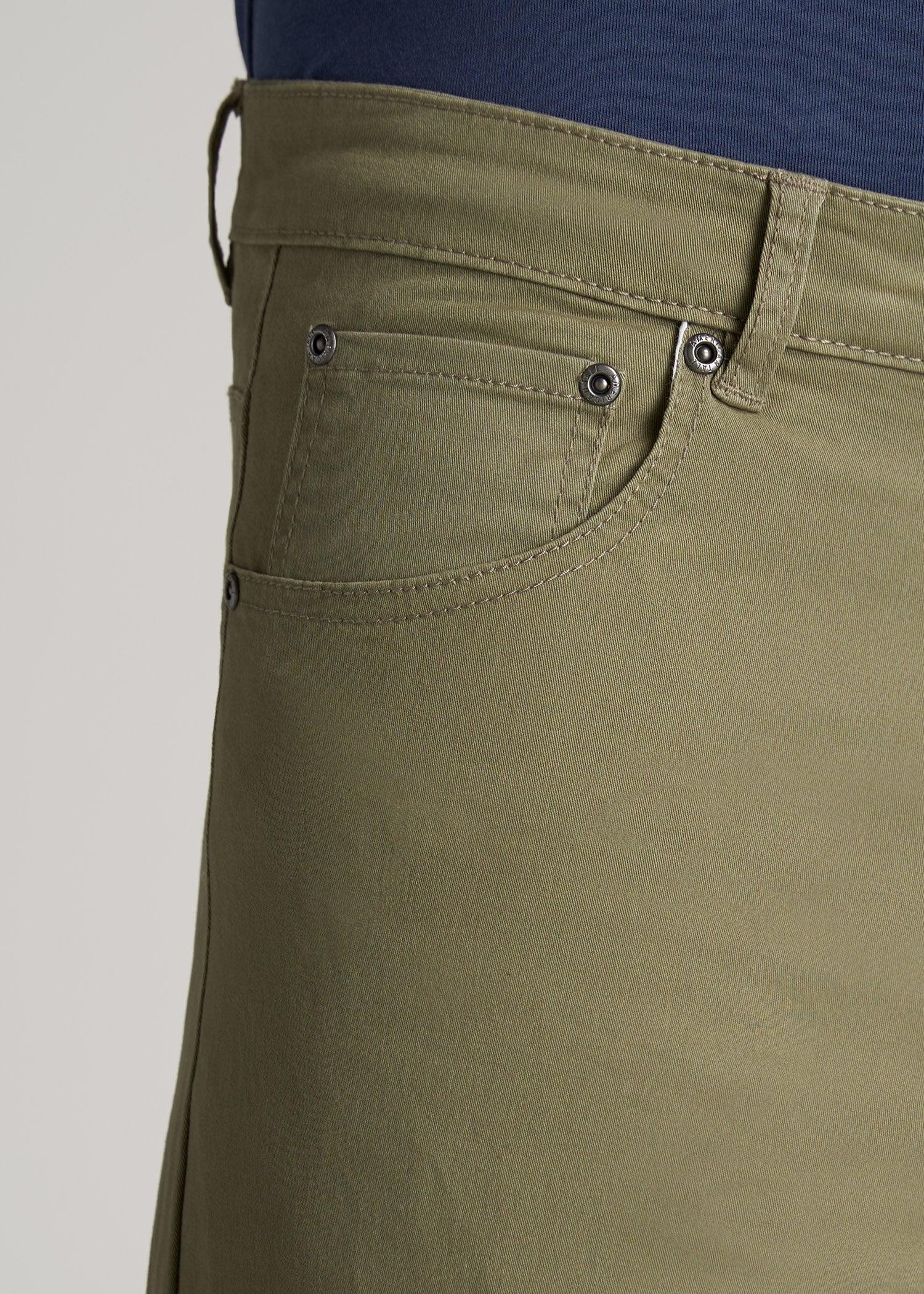 Carman TAPERED Fit Five Pocket Pants for Tall Men in Soft Beige Product Image
