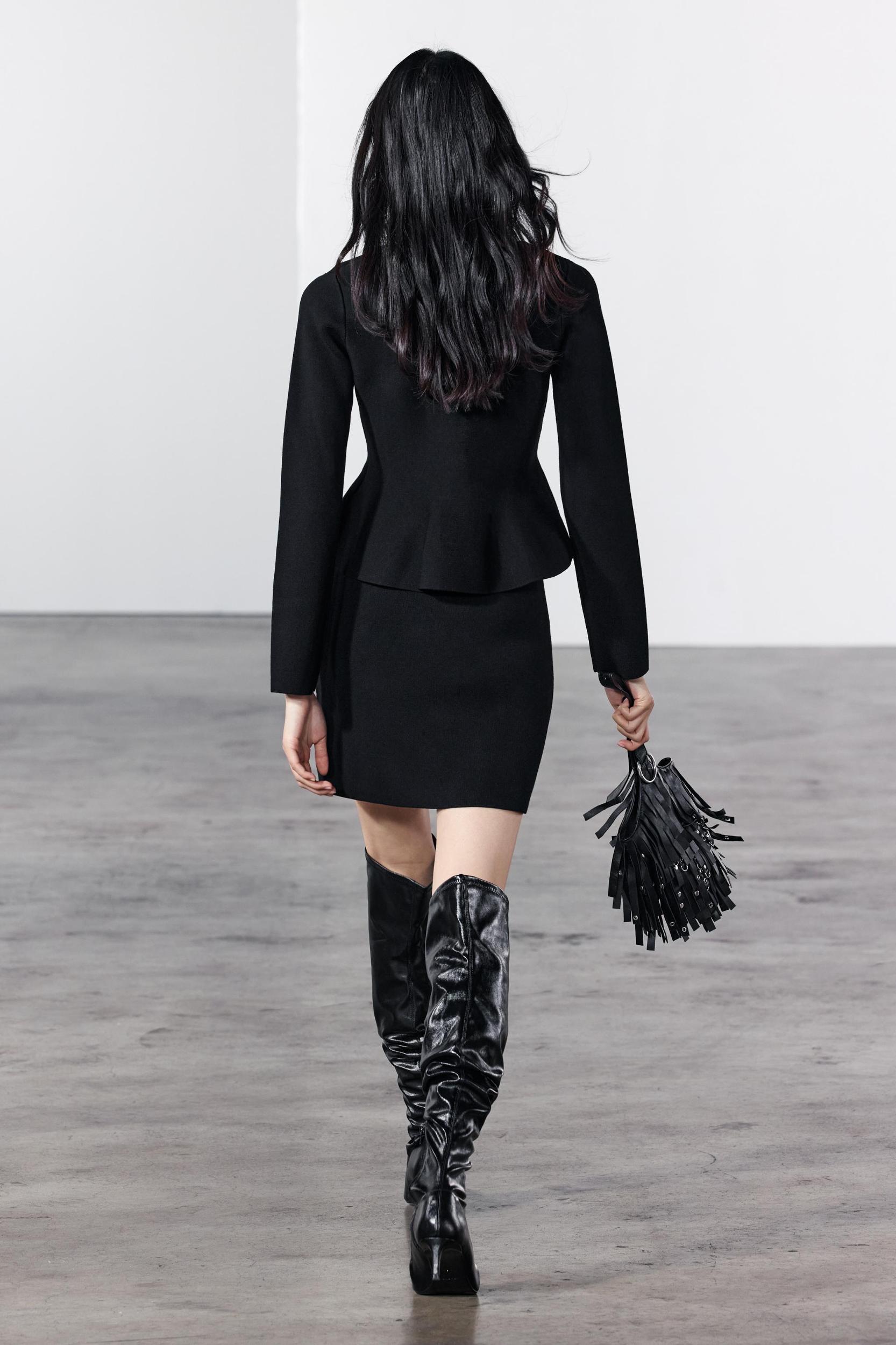 PEPLUM KNIT CARDIGAN Product Image