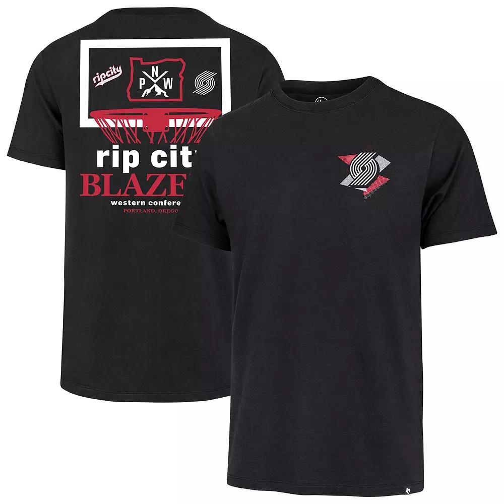 Men's '47  Black Portland Trail Blazers City Edition Backboard T-Shirt, Size: Small Product Image