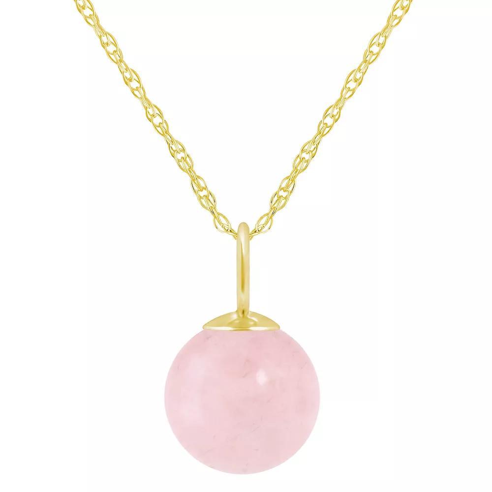 Celebration Gems 10k Gold 6 mm Sphere Gemstone Pendant Necklace, Women's, Size: 18" Product Image