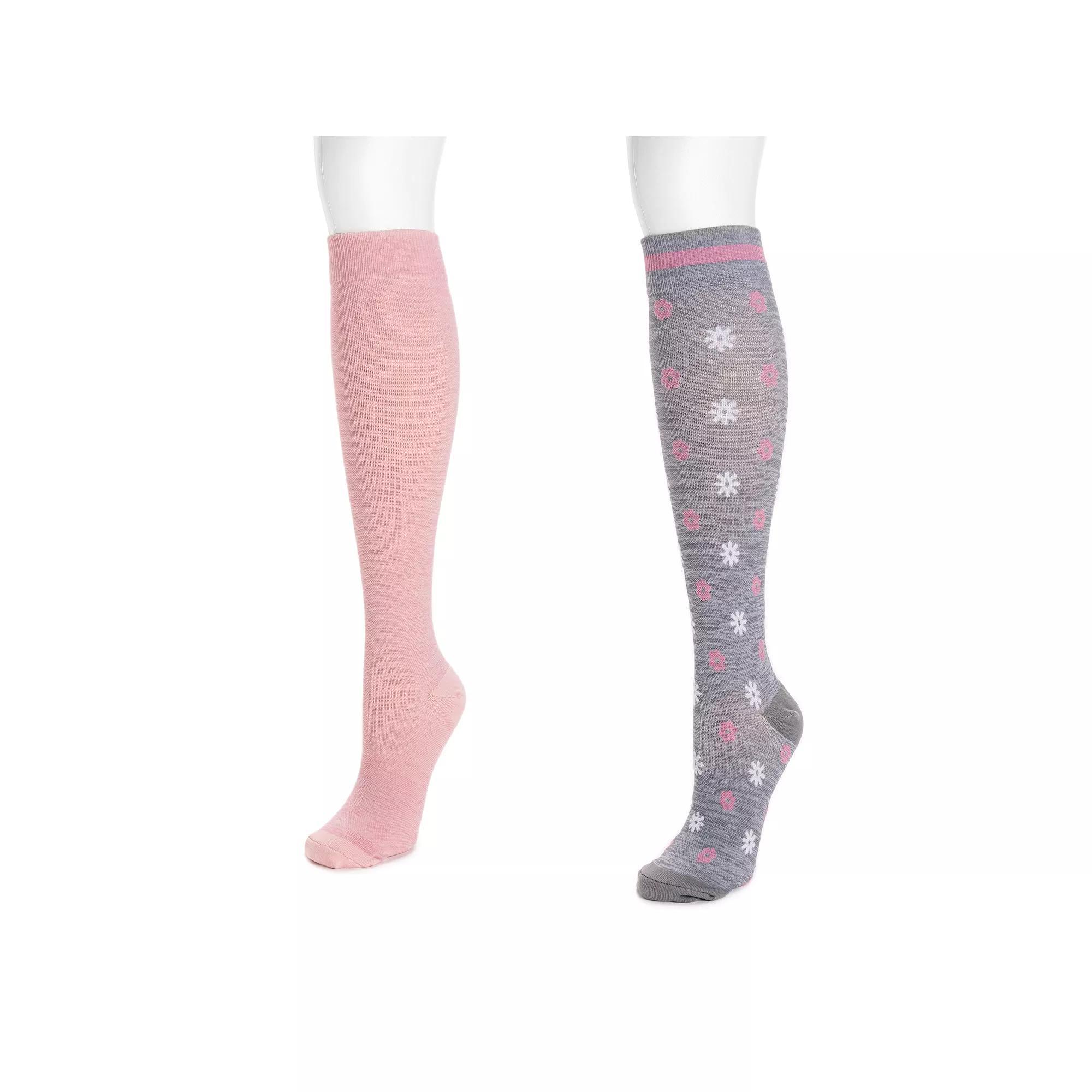 Womens MUK LUKS Nylon Compression Socks 2-Pack Product Image