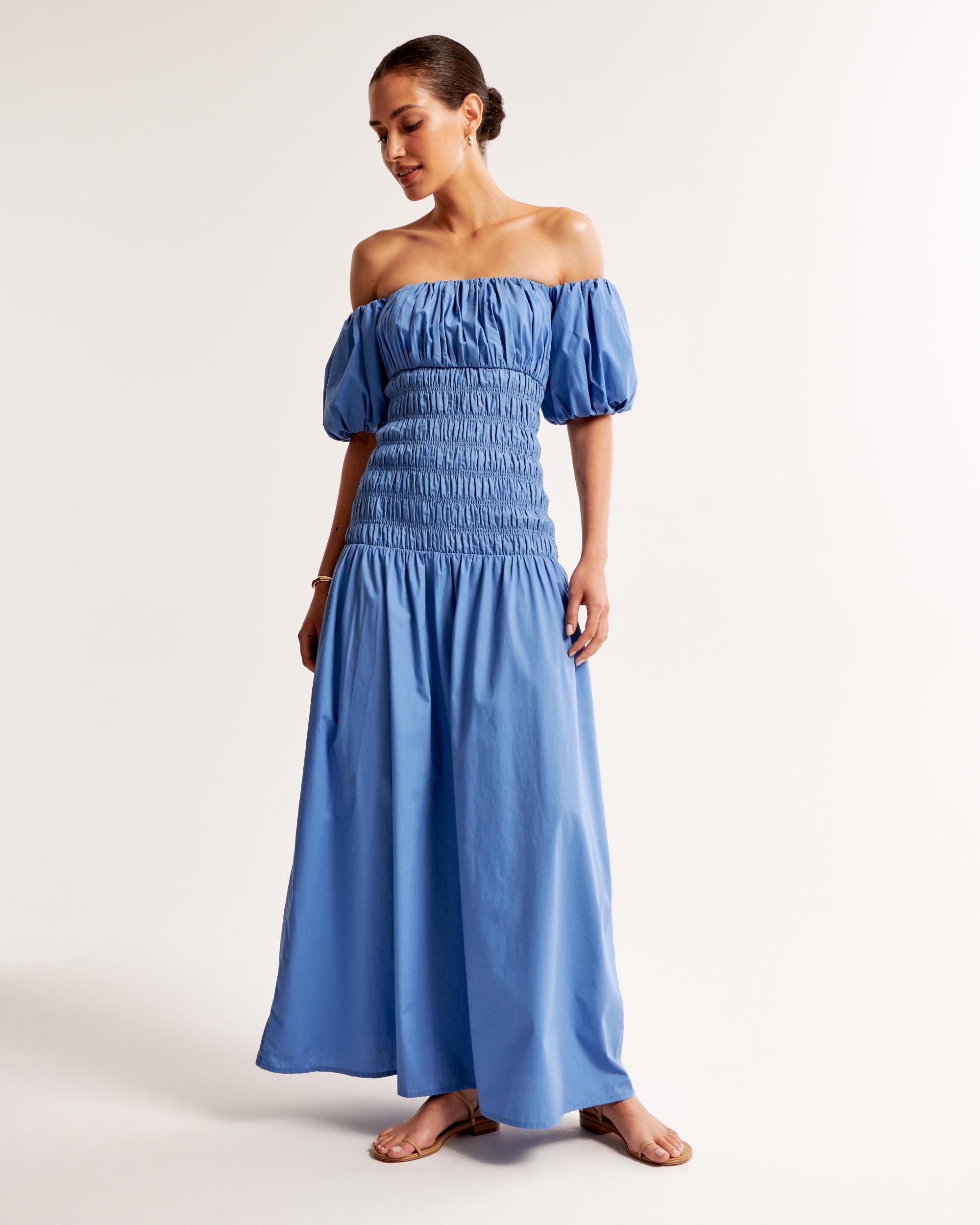 Smocked Drop-Waist Maxi Dress Product Image