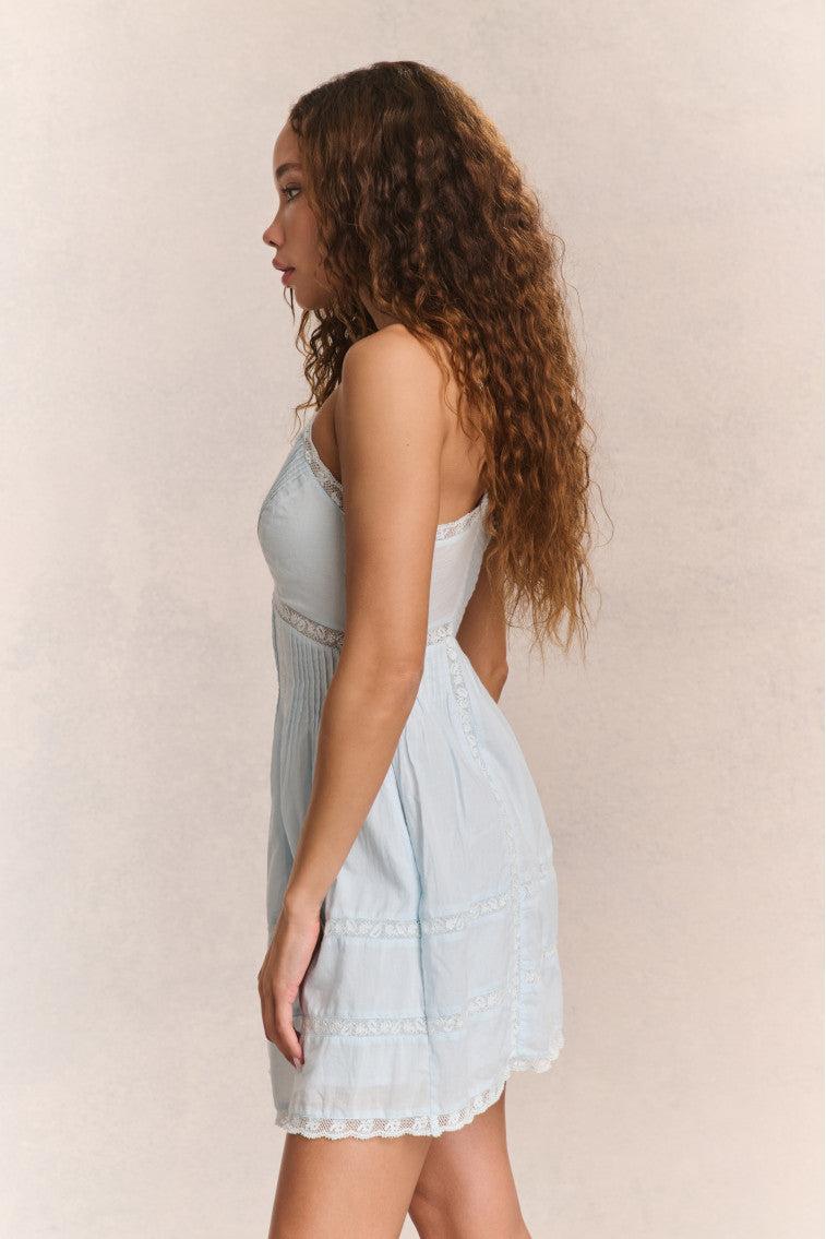 Docila Cotton Mini Dress - BLUE Product Image