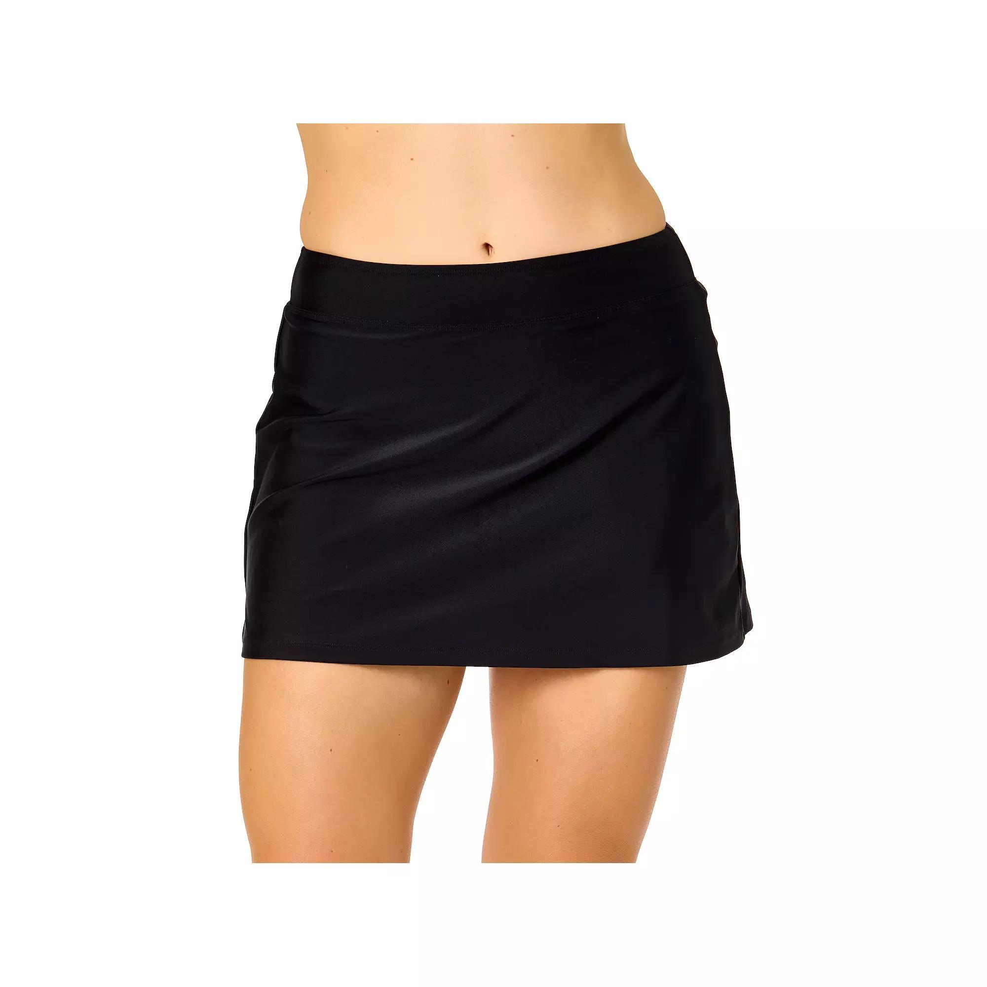 Women's Lands' End Soft Banded Swim Skort, Size: Small, Black Product Image