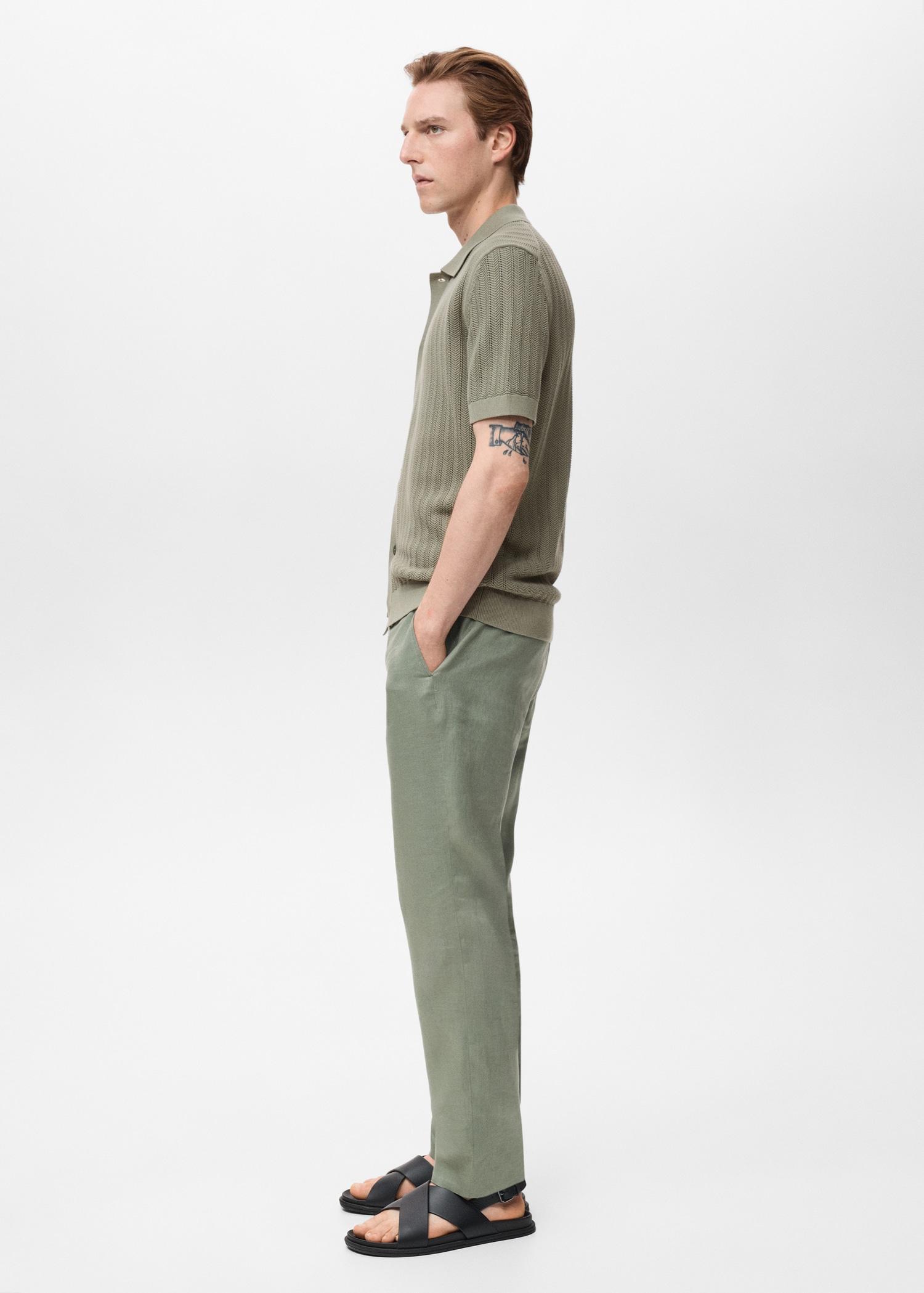 100% cotton shirt structure - Men | MANGO USA Product Image