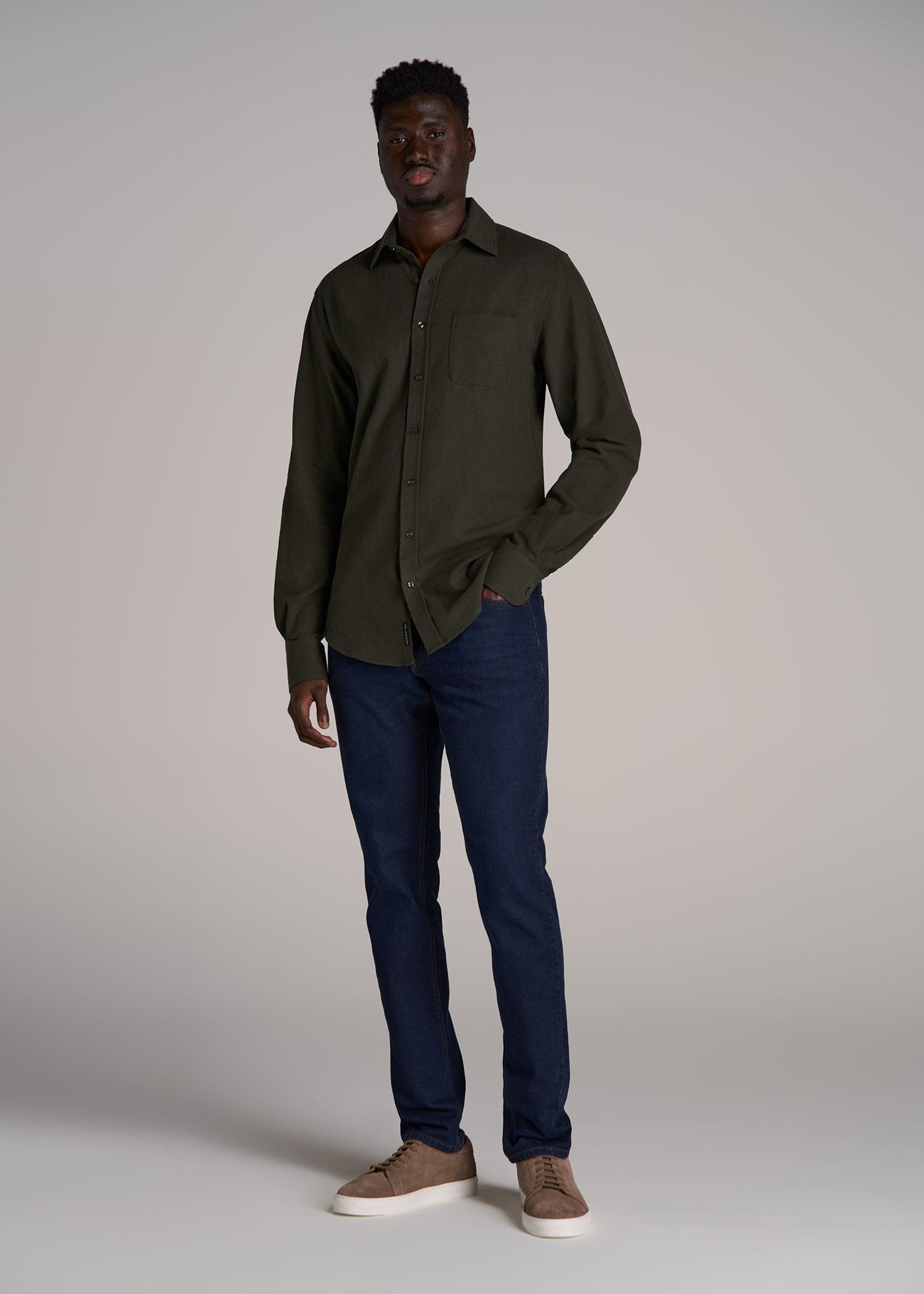 Nelson Flannel Shirt for Tall Men in Hunter Green Male Product Image