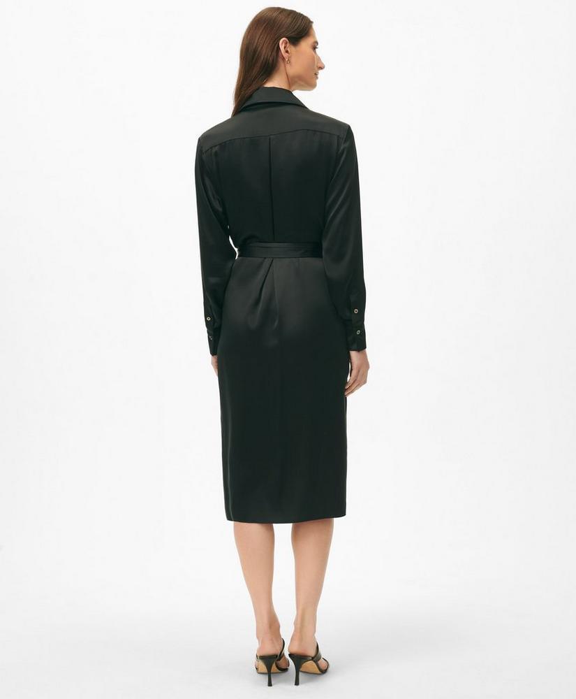 Relaxed Utility Shirt Dress in Washable Silk Product Image