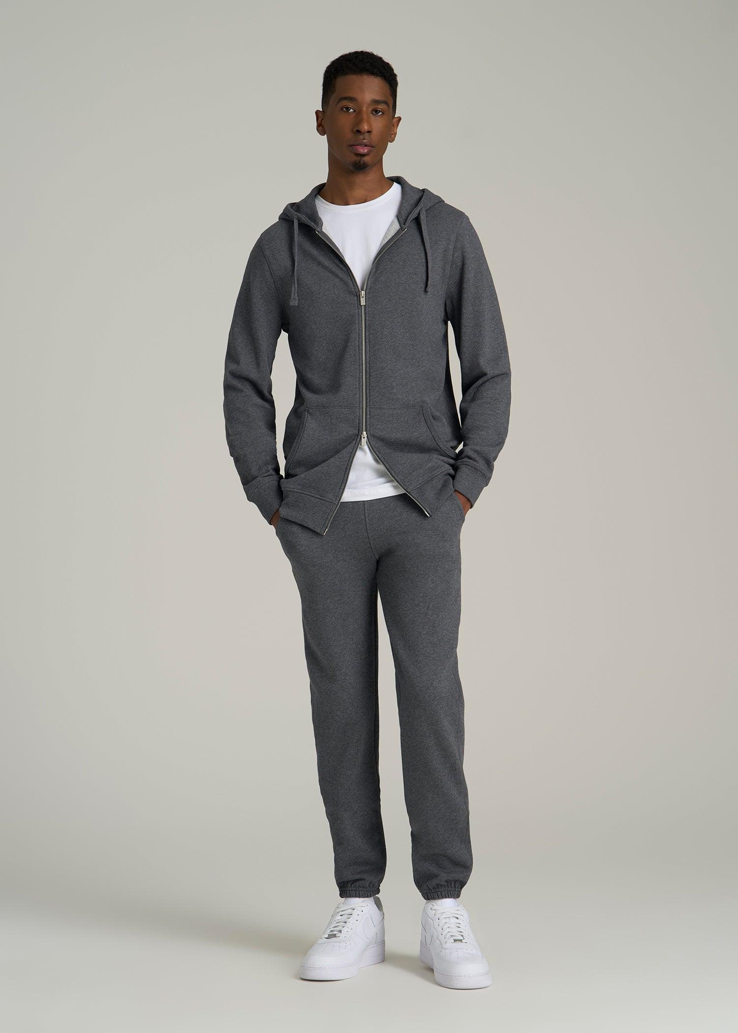 Wearever 2.0 French Terry Full-Zip Hoodie for Tall Men in Charcoal Mix Product Image