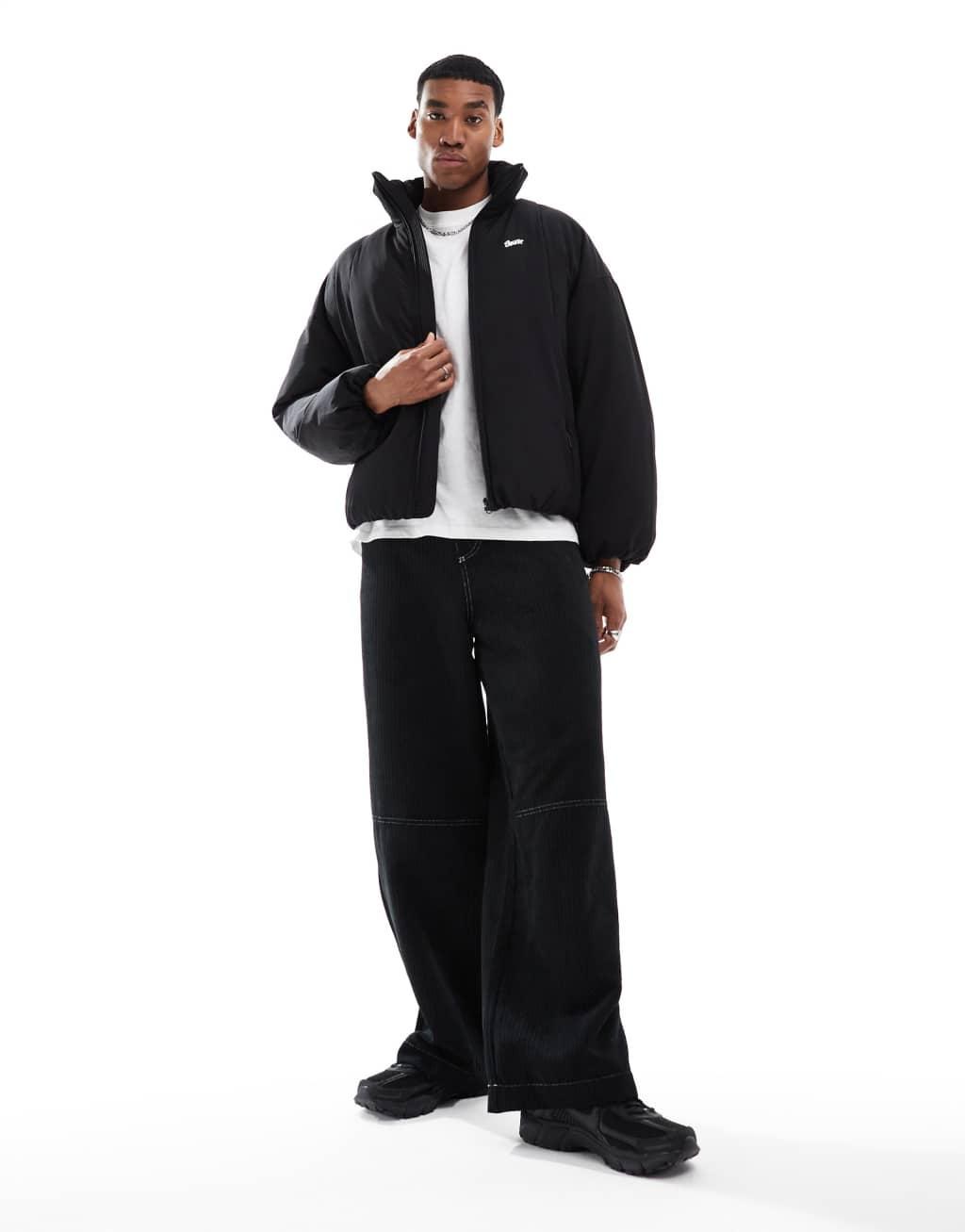 Pull&Bear padded puffer jacket in black  Product Image