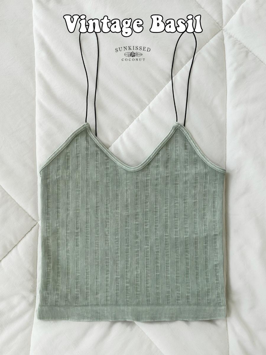 Tropical Vintage Ribbed Seamless Tanktops Girls Product Image