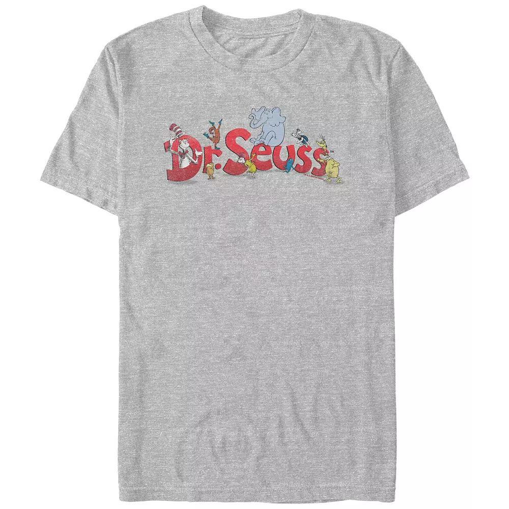 Men's Dr. Seuss Characters Graphic Tee, Size: Small, Athletic Grey Product Image