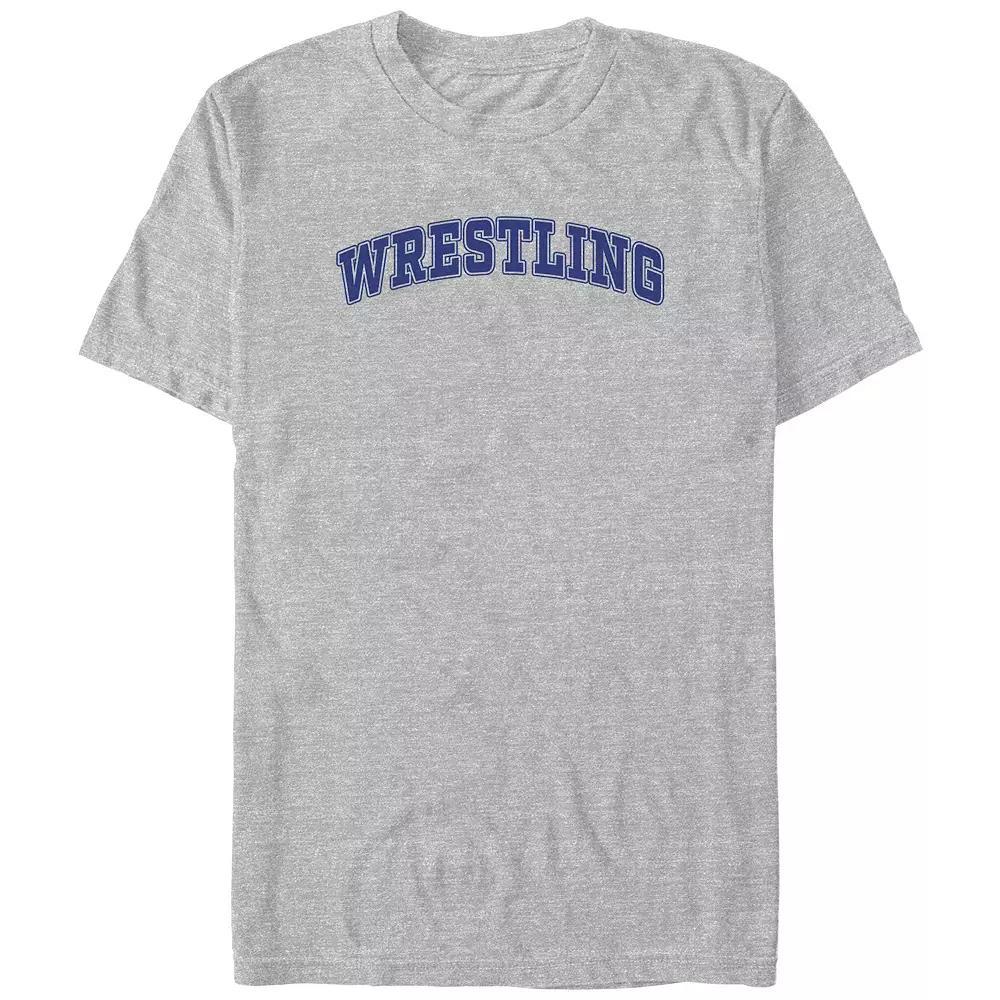 Big & Tall Wrestling Graphic Tee, Men's, Size: Large Tall, Athletic Grey Product Image