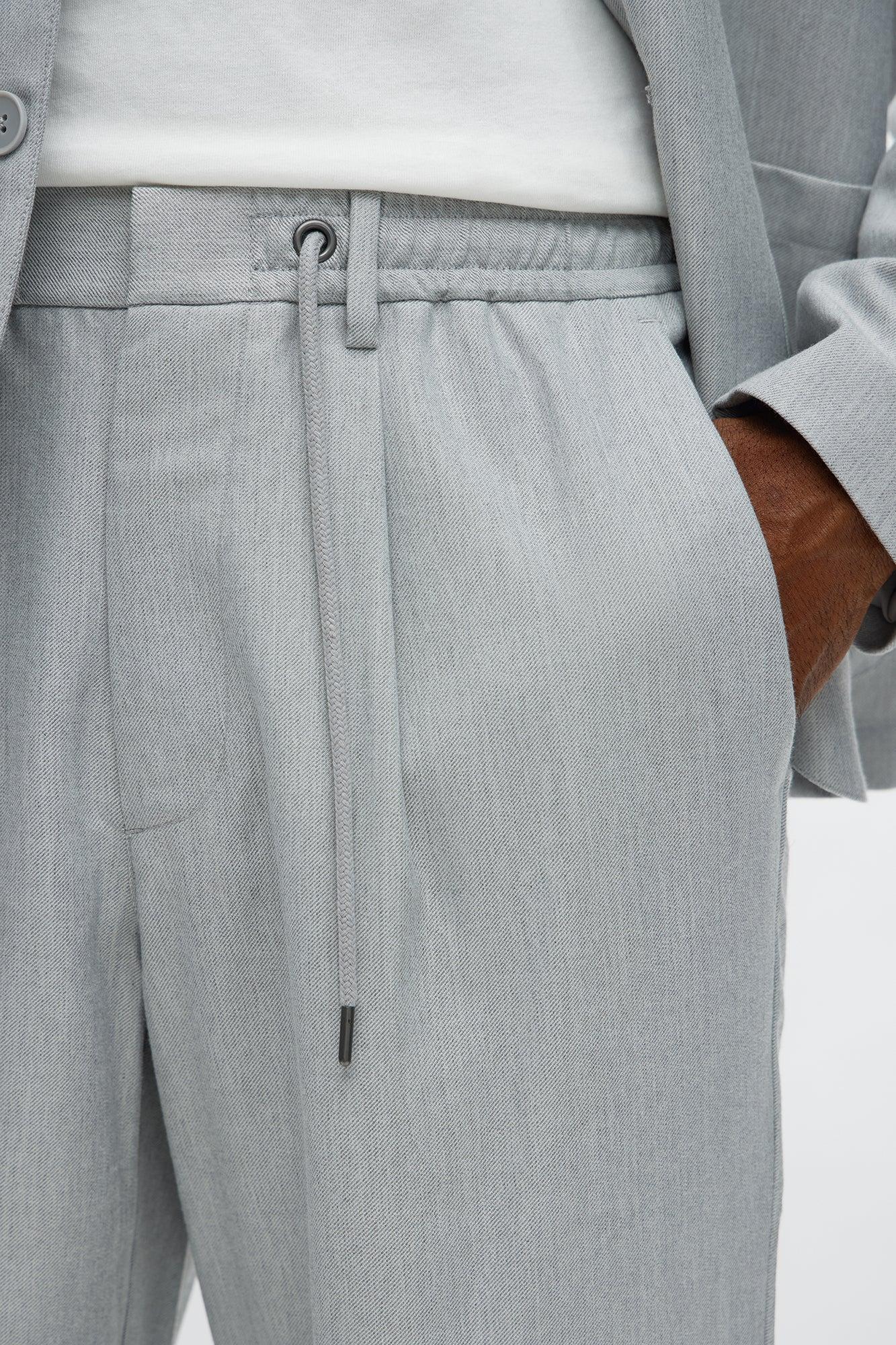Slim Modern Stretch-Waist Everyday Trouser - Light Grey Product Image