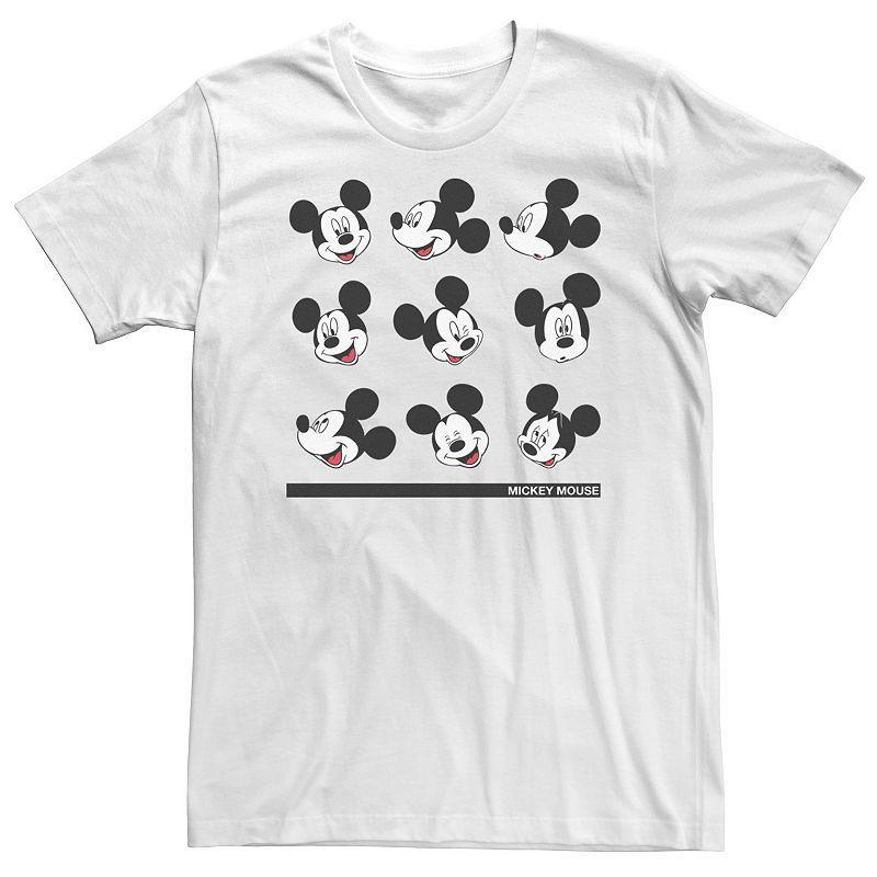 Disney's Mickey Mouse Big & Tall Different Face Of Mickey Tee, Men's, Size: 3XL Tall, White Product Image