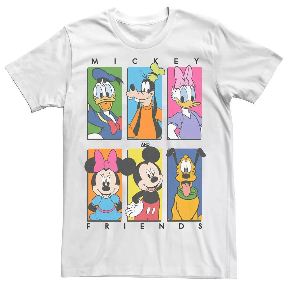 Disney's Mickey & Friends Character Panel Red Men's Tee, Size: Large, White Product Image
