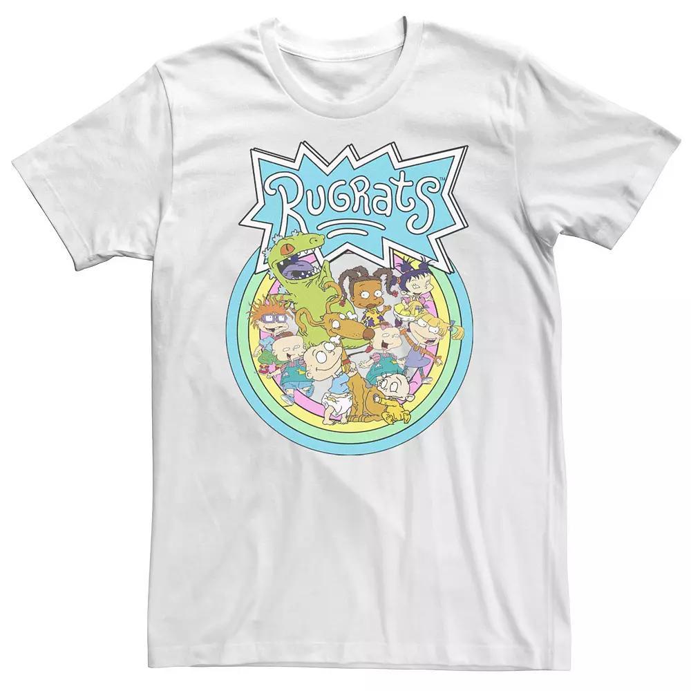 Big & Tall Nickelodeon Rugrats Group Rainbow Circles Classic Title Tee, Men's, Size: 3XL Tall, White Product Image