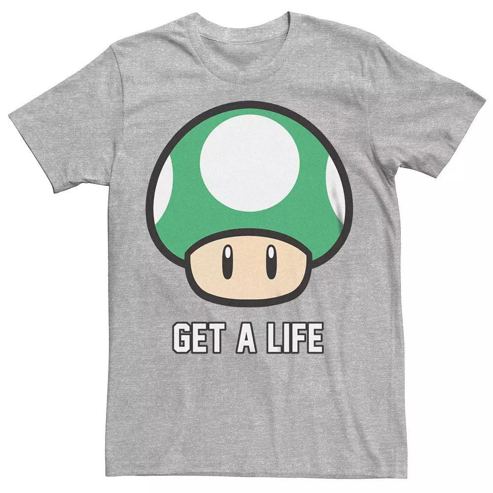 Men's Super Mario Bros 1-UP Mushroom Get a Life Graphic Tee, Size: XXL, White Product Image