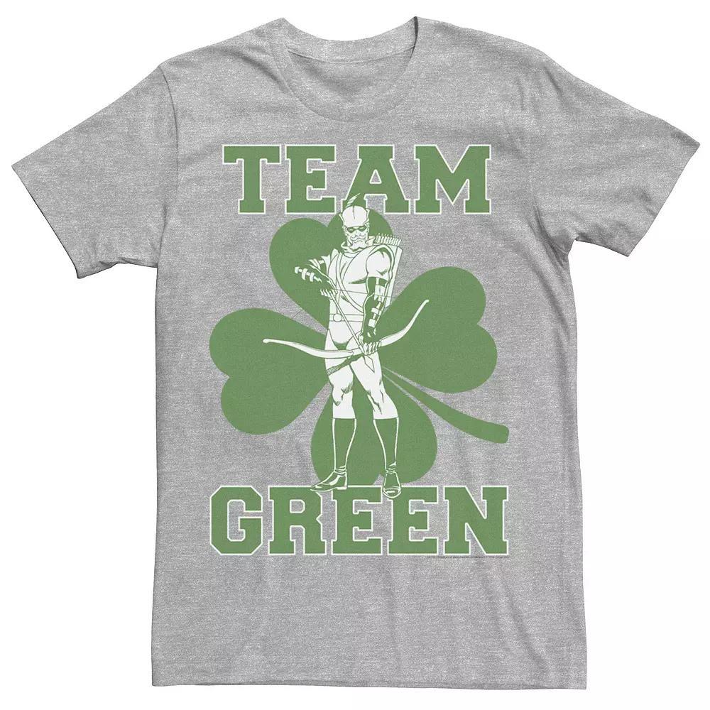 Men's DC Comics St. Patrick's Day Green Arrow Team Green Tee, Size: XS, Athletic Grey Product Image