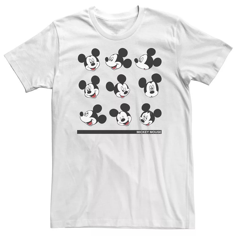 Disney's Mickey Mouse Big & Tall Different Face Of Mickey Tee, Men's, Size: 3XL Tall, White Product Image