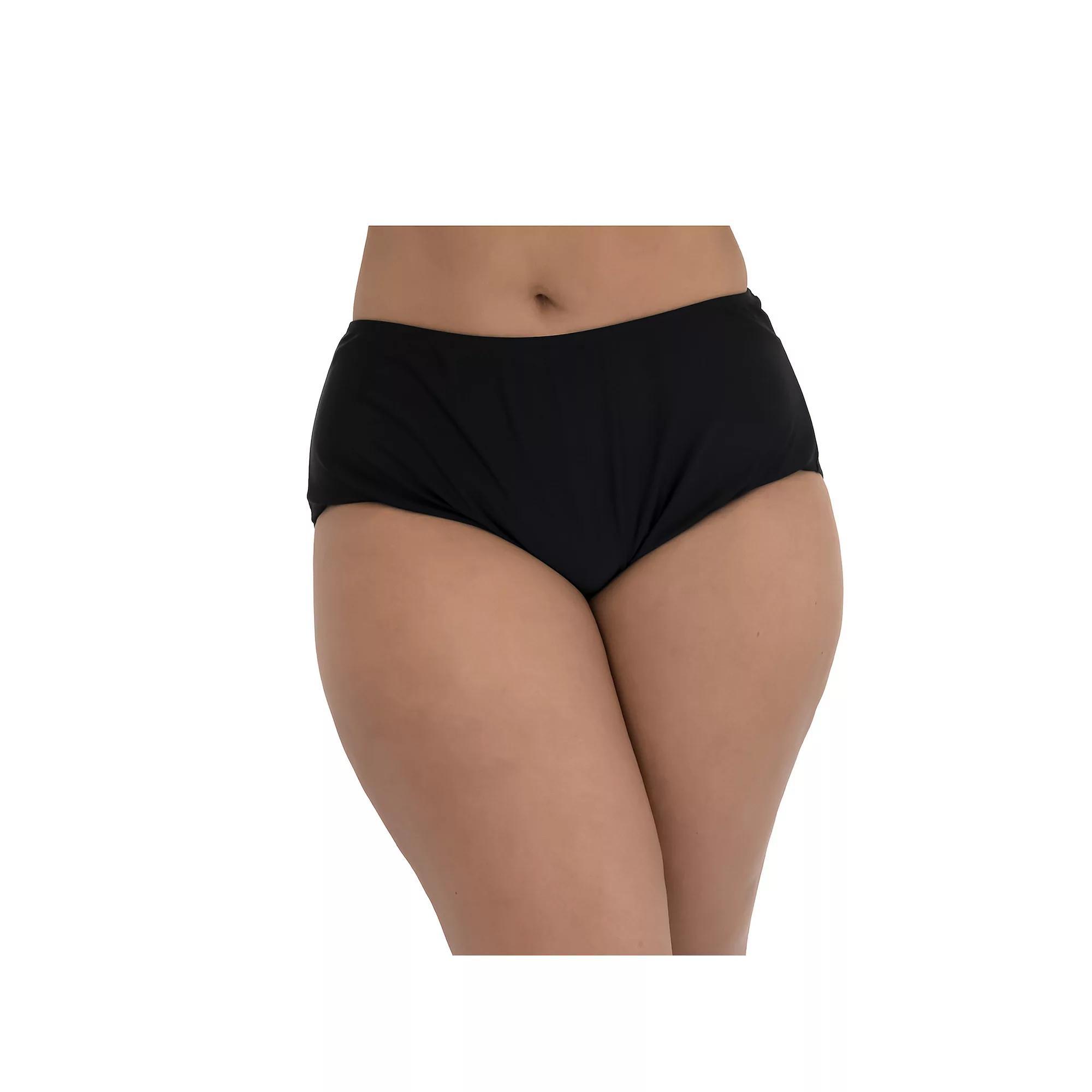 Plus Size Fit 4 U Swim Briefs, Women's, Size: 18 W, Black Product Image