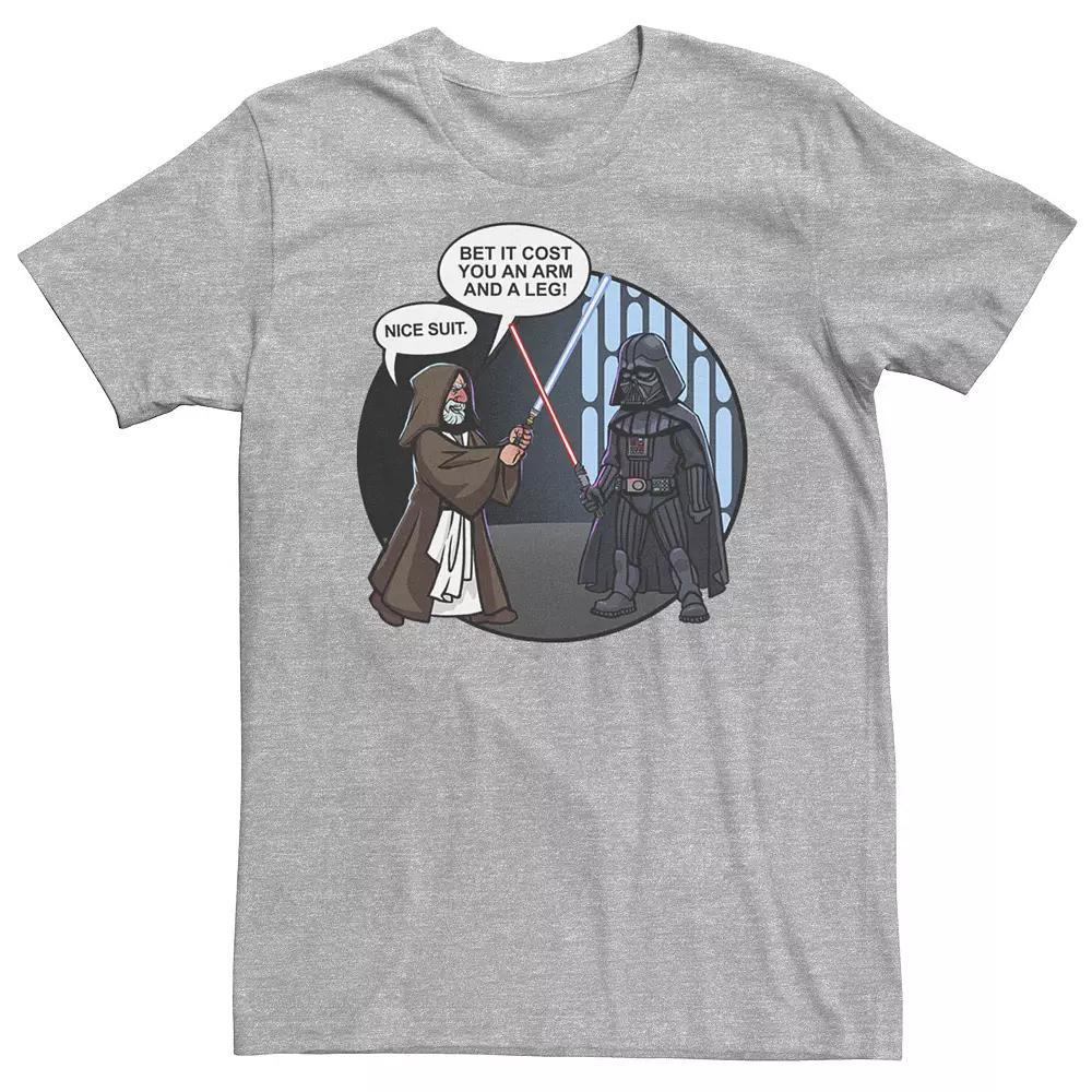 Big & Tall Star Wars Darth Vader & Obi-Wan Kenobi Nice Suit Text Tee, Men's, Size: Large Tall, Athletic Grey Product Image