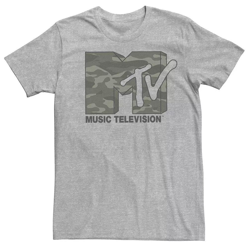 Men's MTV Faded Camouflage Logo Short Sleeve Tee, Size: 3XL, Athletic Grey Product Image