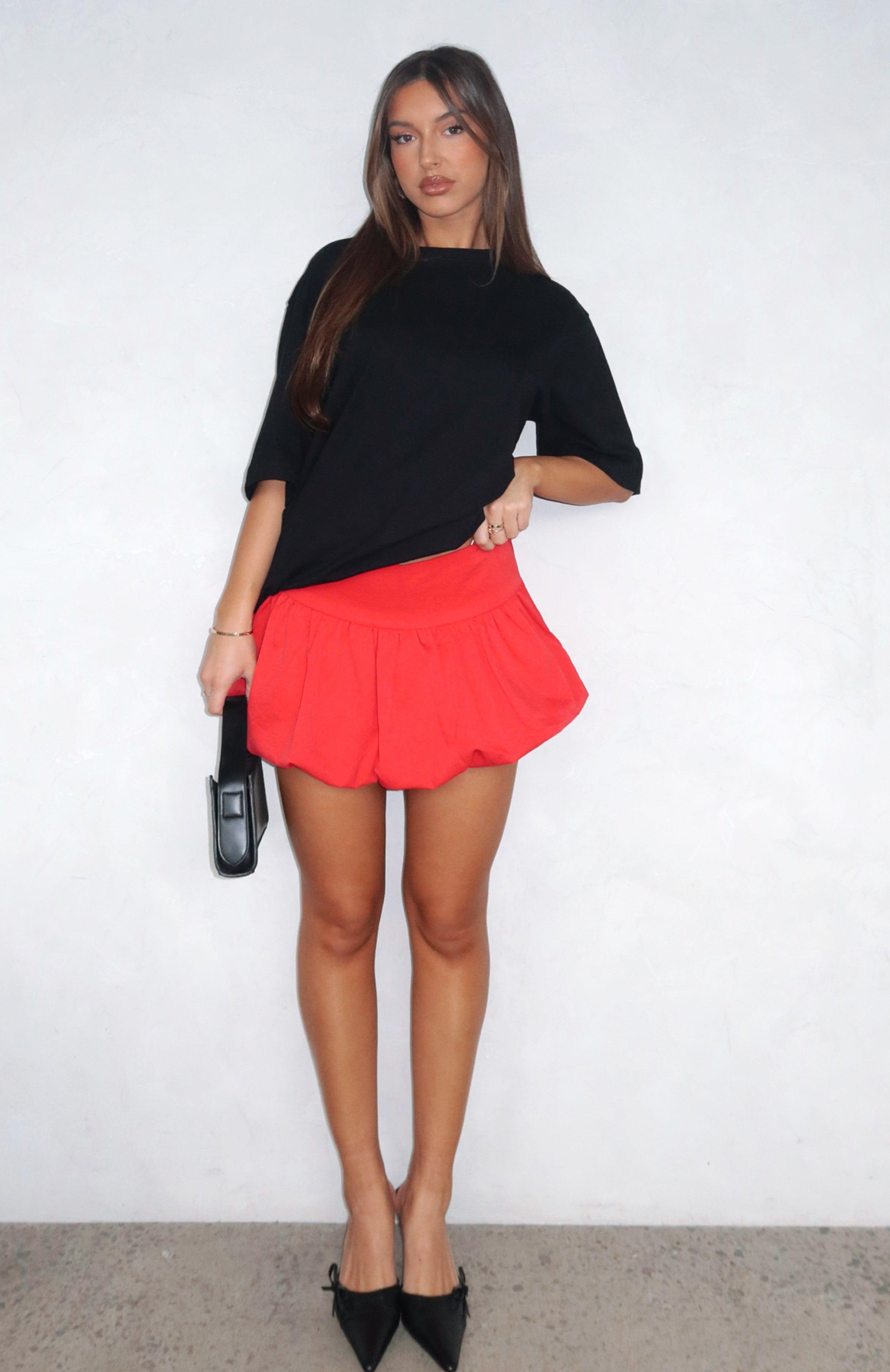 Sweet Lips Bubble Mini Skirt Red Product Image