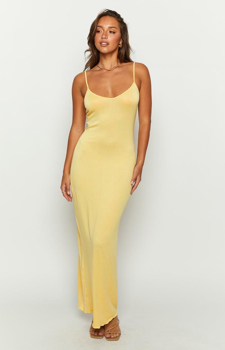 Blake Yellow Lace Maxi Dress Product Image