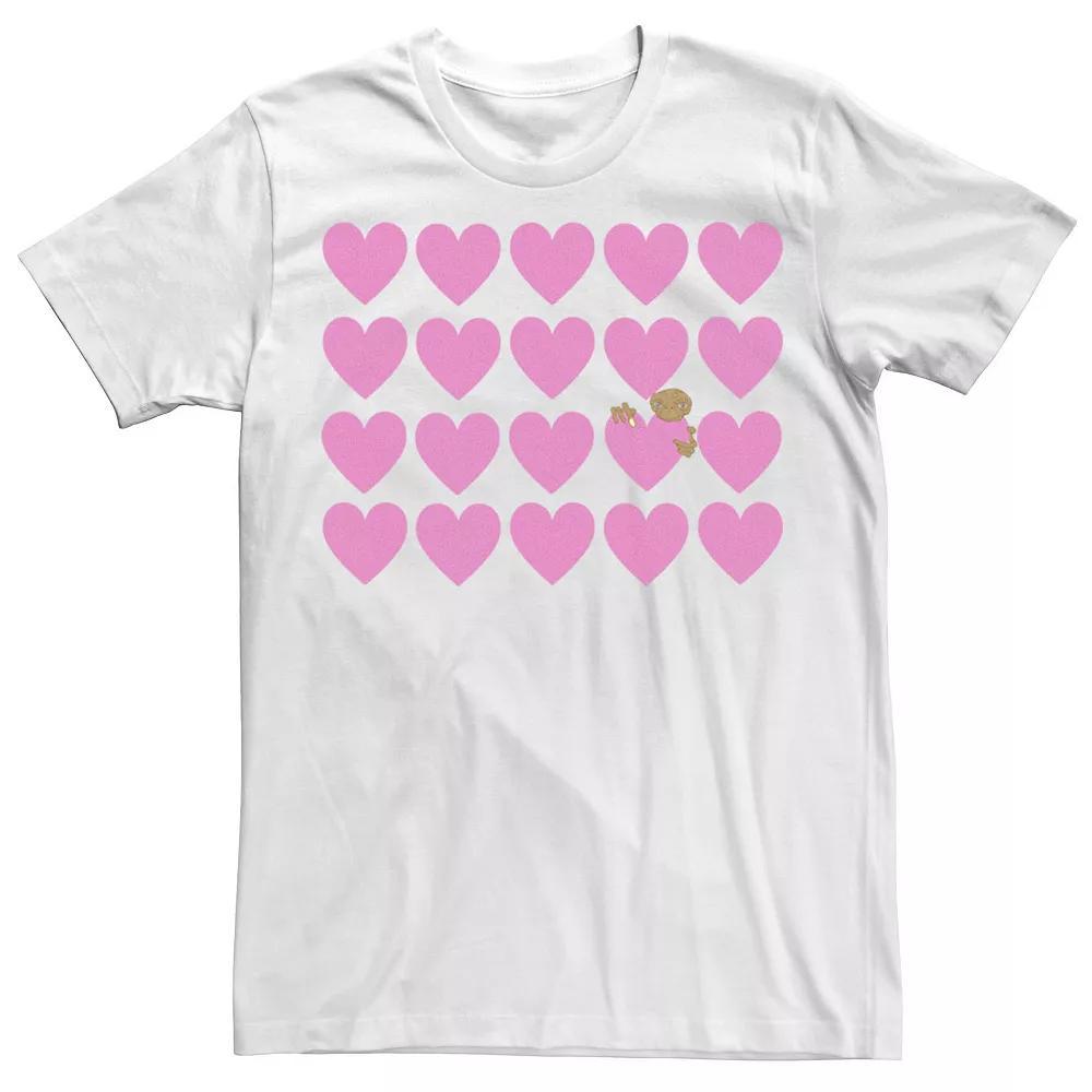 Men's E.T. Peeking Hearts Tee, Size: XXL, White Product Image