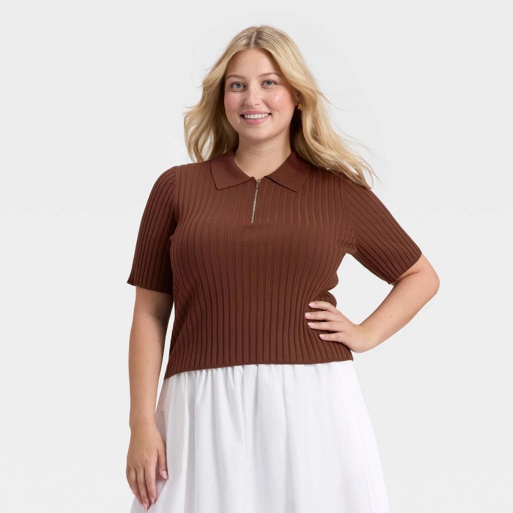 Women's Half Zip Pullover Sweater - A New Day™ Product Image