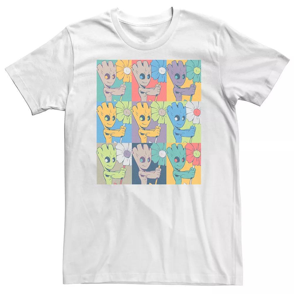 Big & Tall Marvel Guardians of the Galaxy Classic Paneled Groot Pop Tee, Men's, Size: XXL Tall, White Product Image