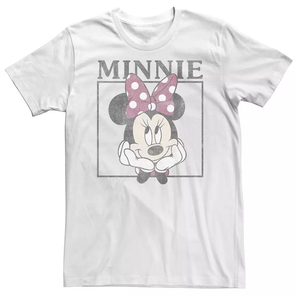 Big & Tall Disney Minnie Mouse Distressed Framed Portrait Tee, Men's, Size: 4XLT, White Product Image