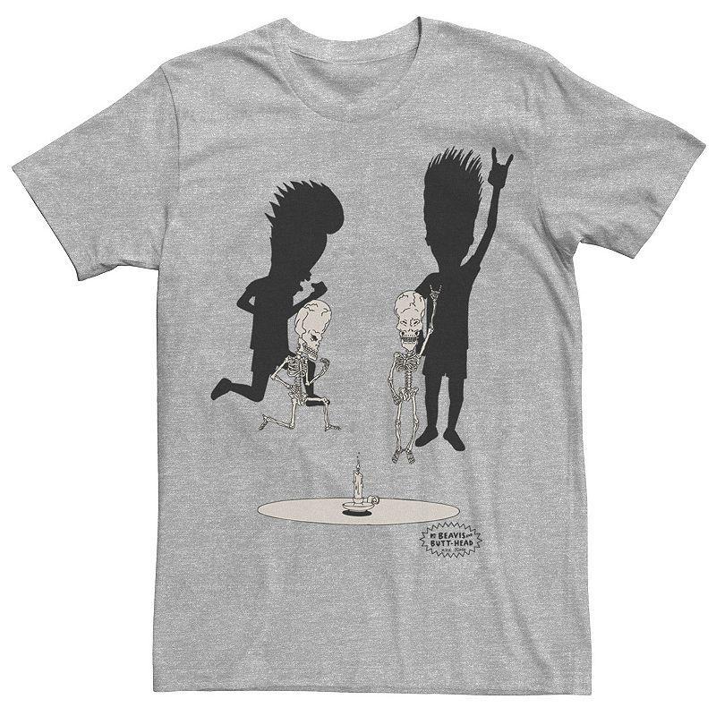Men's Beavis and Butthead Skeletons Rocking Out Portrait Tee, Size: XXL, Red Grey Product Image