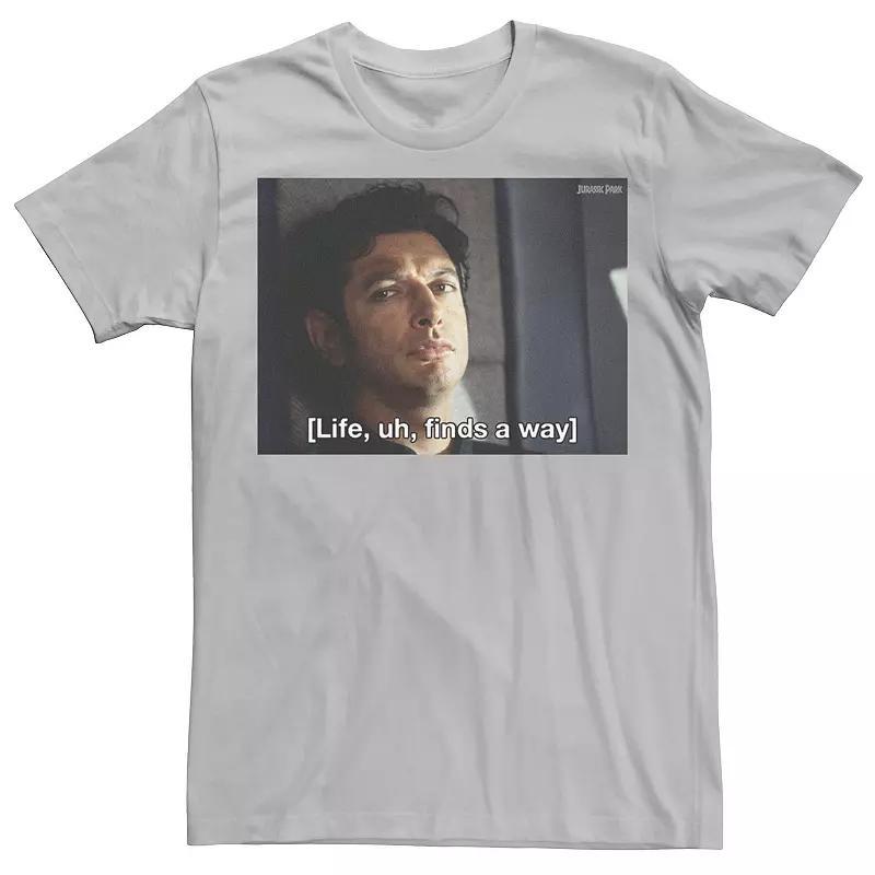 Men's Jurassic Park Life Finds A Way Goldblum Jeff Stare Tee, Size: XXL, Kelly Grey Product Image