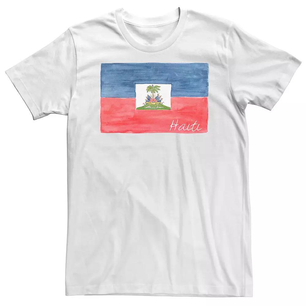 Big & Tall HHM Haiti Flag Watercolor Tee, Men's, Size: 3XL, White Product Image