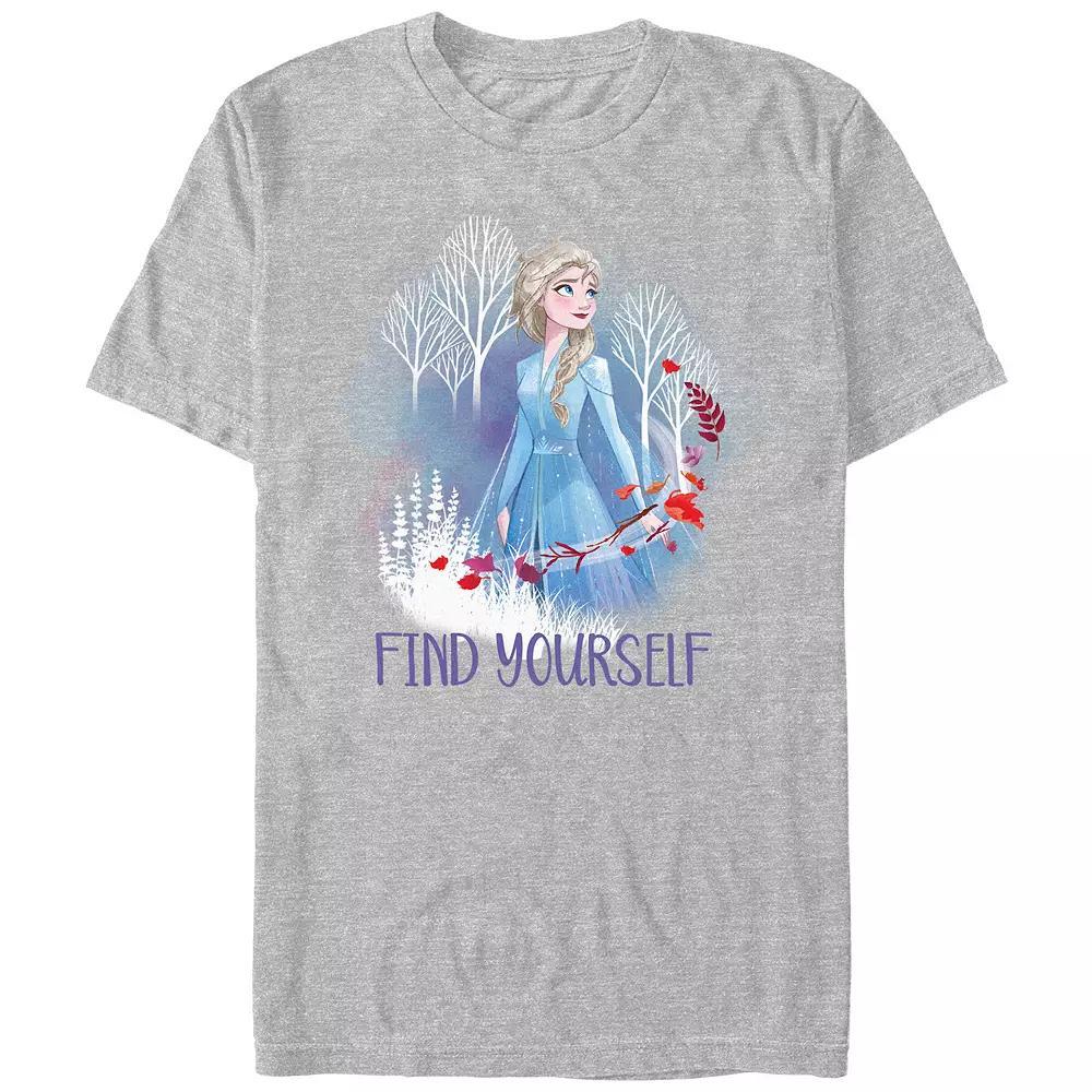 Disney's Frozen Elsa Find Yourself Men's Graphic Tee, Size: Medium, Athletic Grey Product Image