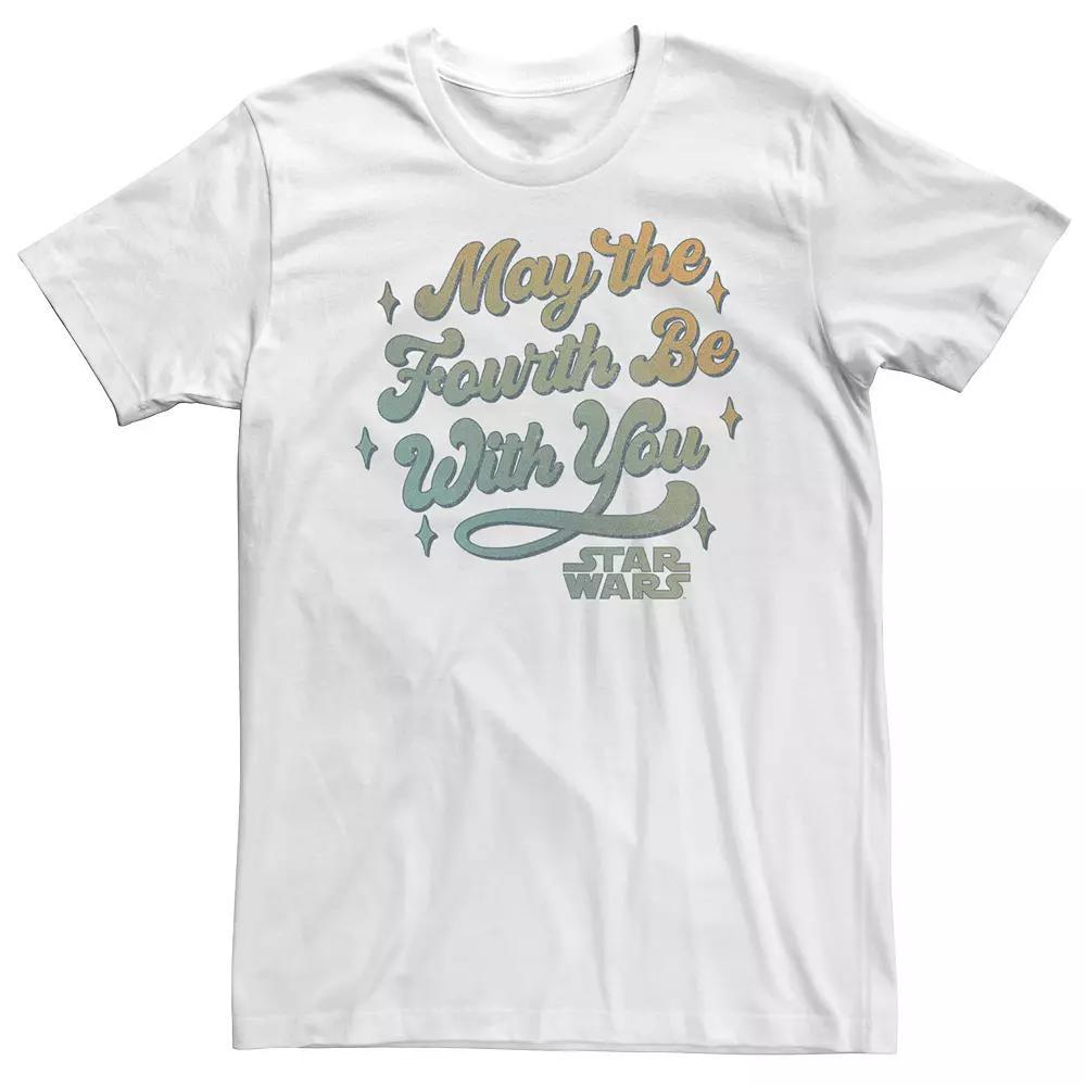 Big & Tall Star Wars May The Fourth Be With You Retro Gradient Portrait Tee, Men's, Size: 5XL, White Product Image