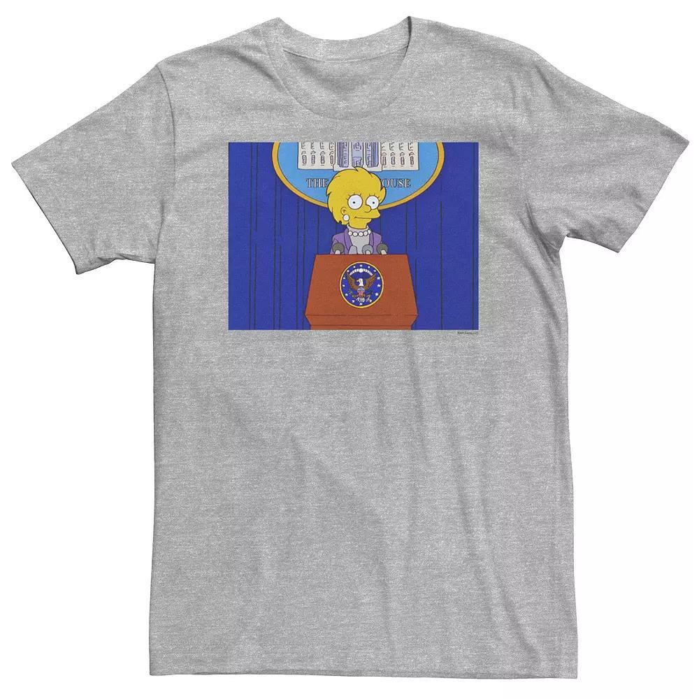 Big & Tall The Simpsons Lisa Simpson President Tee, Men's, Size: 4XL, Athletic Grey Product Image