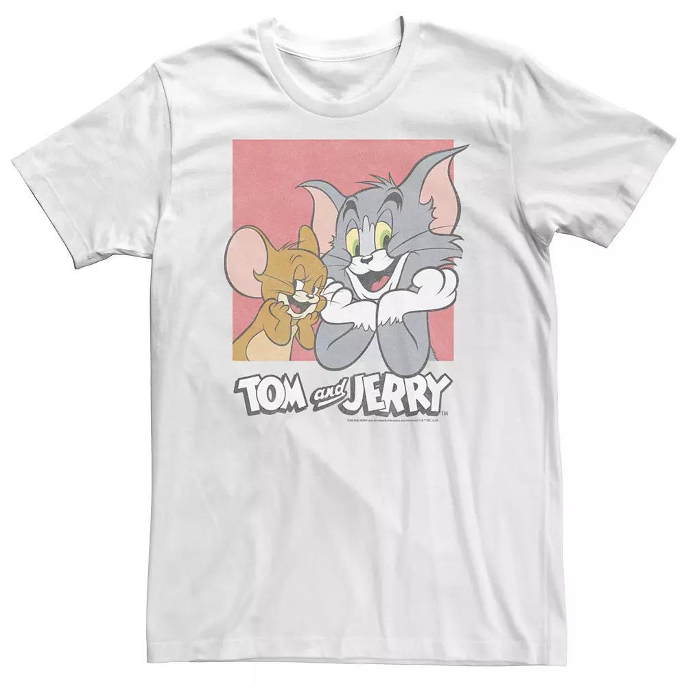 Big & Tall Tom and Jerry Square Tee, Men's, Size: 5XL, White Product Image
