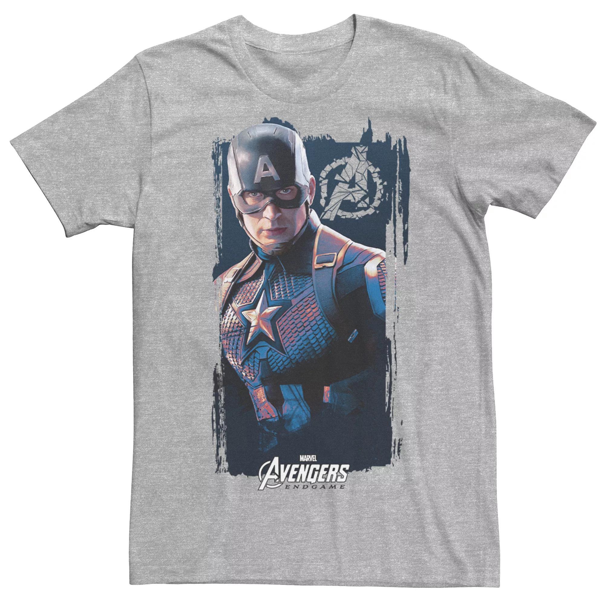 Men's Marvel Avengers Endgame Captain America Poster Tee, Size: Small, Athletic Grey Product Image