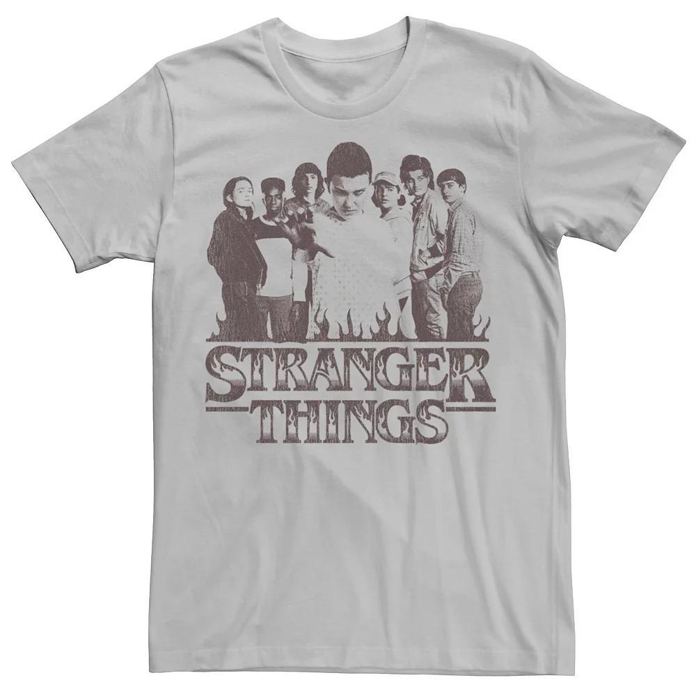 Men's Netflix Stranger Things Eleven And Friends Tee, Size: Large, Silver Product Image