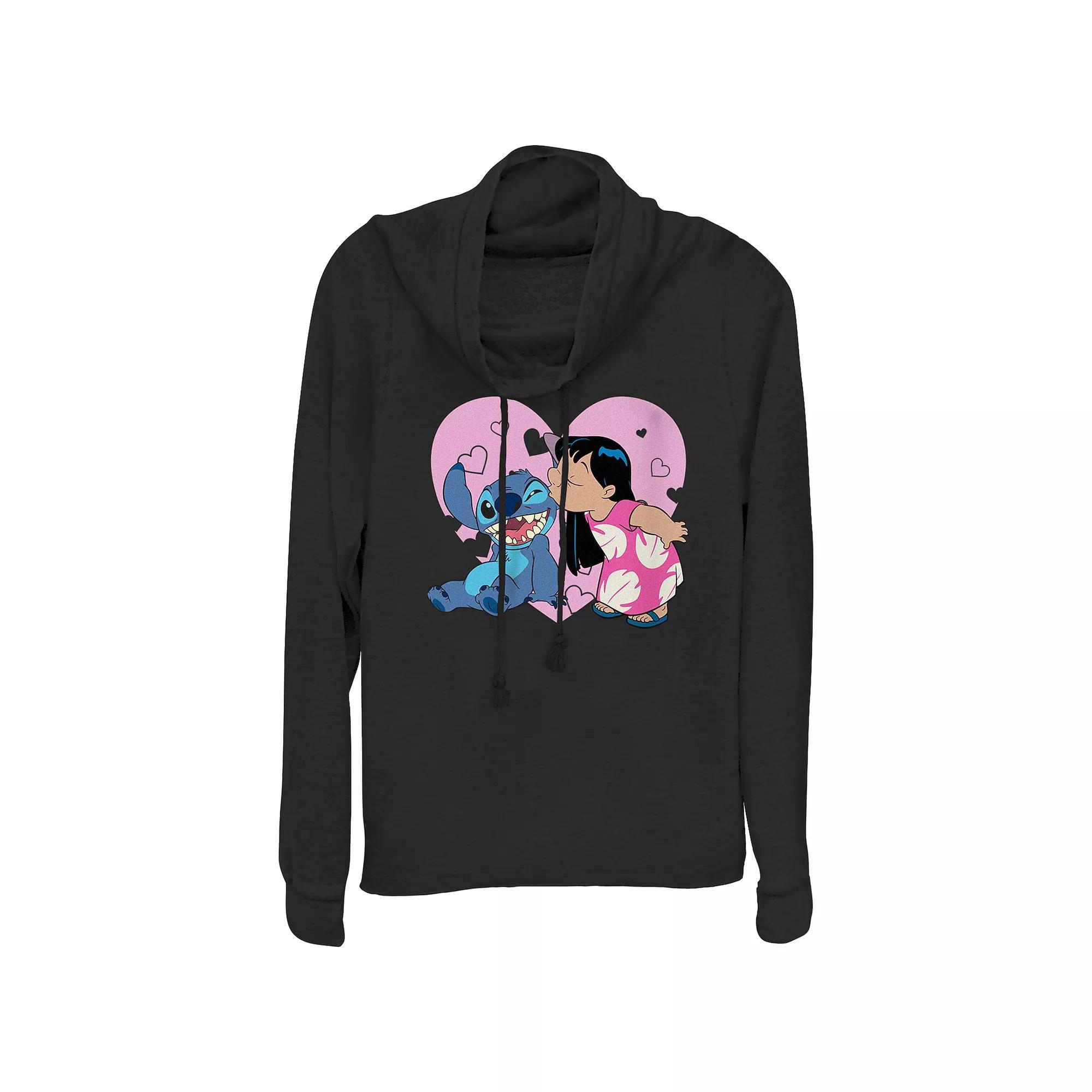 Disney's Mickey Mouse And Friends Friendsgiving Plus Size Cowlneck Graphic Lightweight Long Sleeve, Women's, Size: 3XL, Blue Product Image