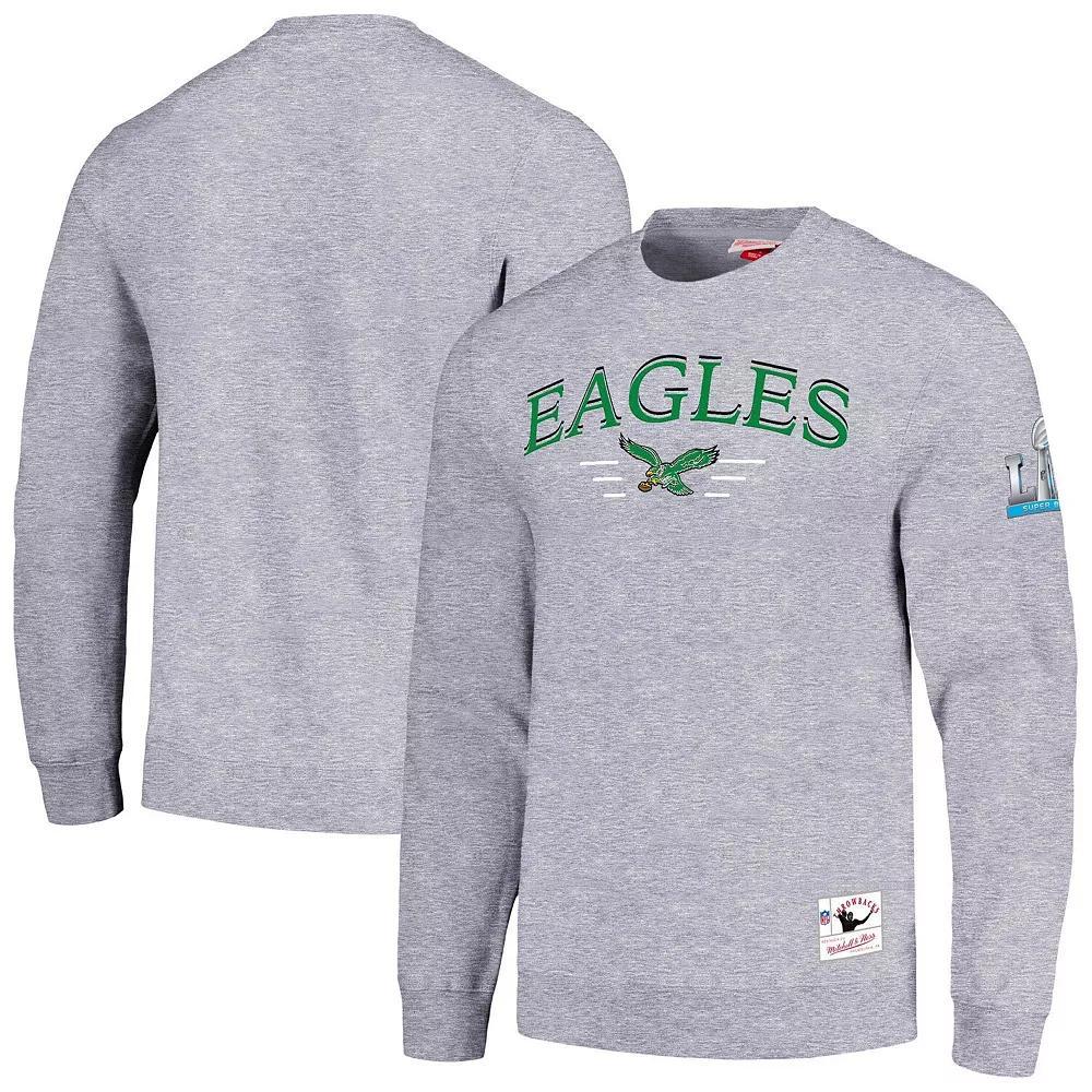 Men's Mitchell & Ness  Gray Philadelphia Eagles Rings 2.0 Pullover Sweatshirt, Size: Medium, Grey Product Image