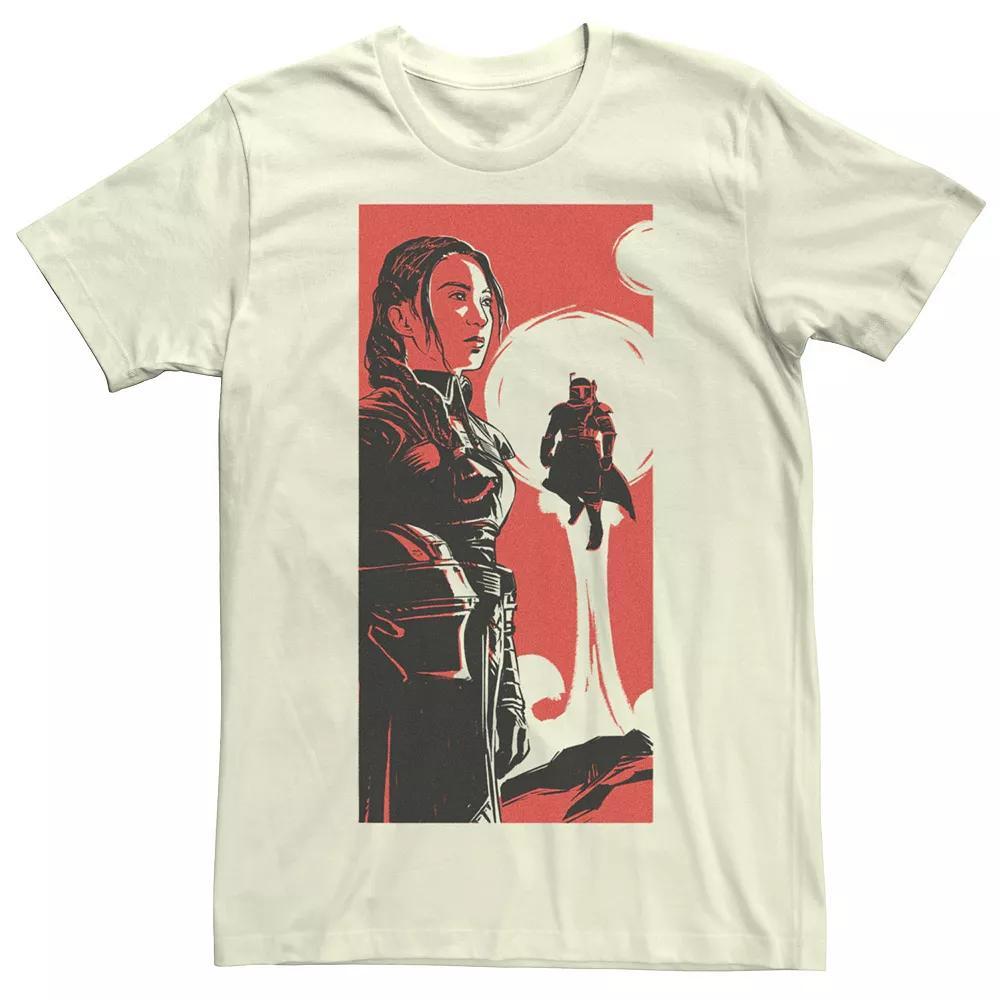 Men's Star Wars The Book Of Boba Fett Fennec And Boba Red Hue Poster Tee, Size: Medium, Natural Product Image