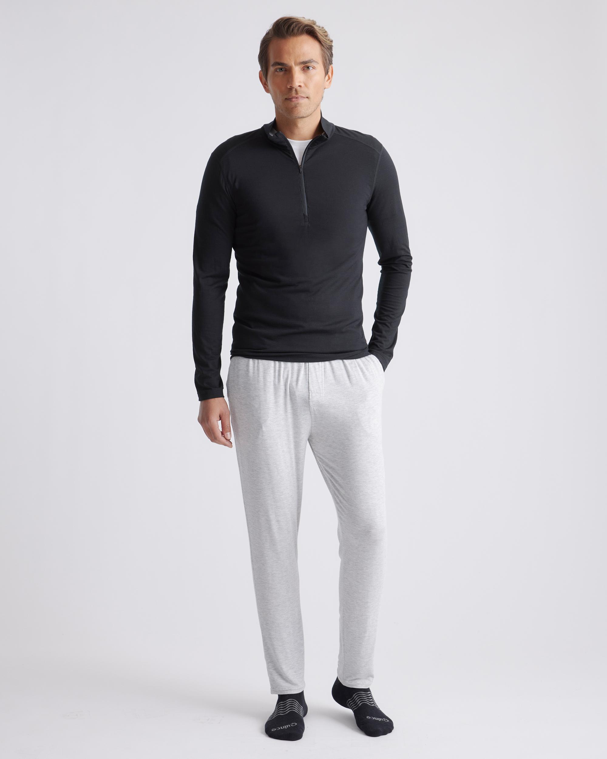 Quince | Men's 100% Merino Wool Quarter Zip Base Layer Size XL, Merino/Cotton Product Image