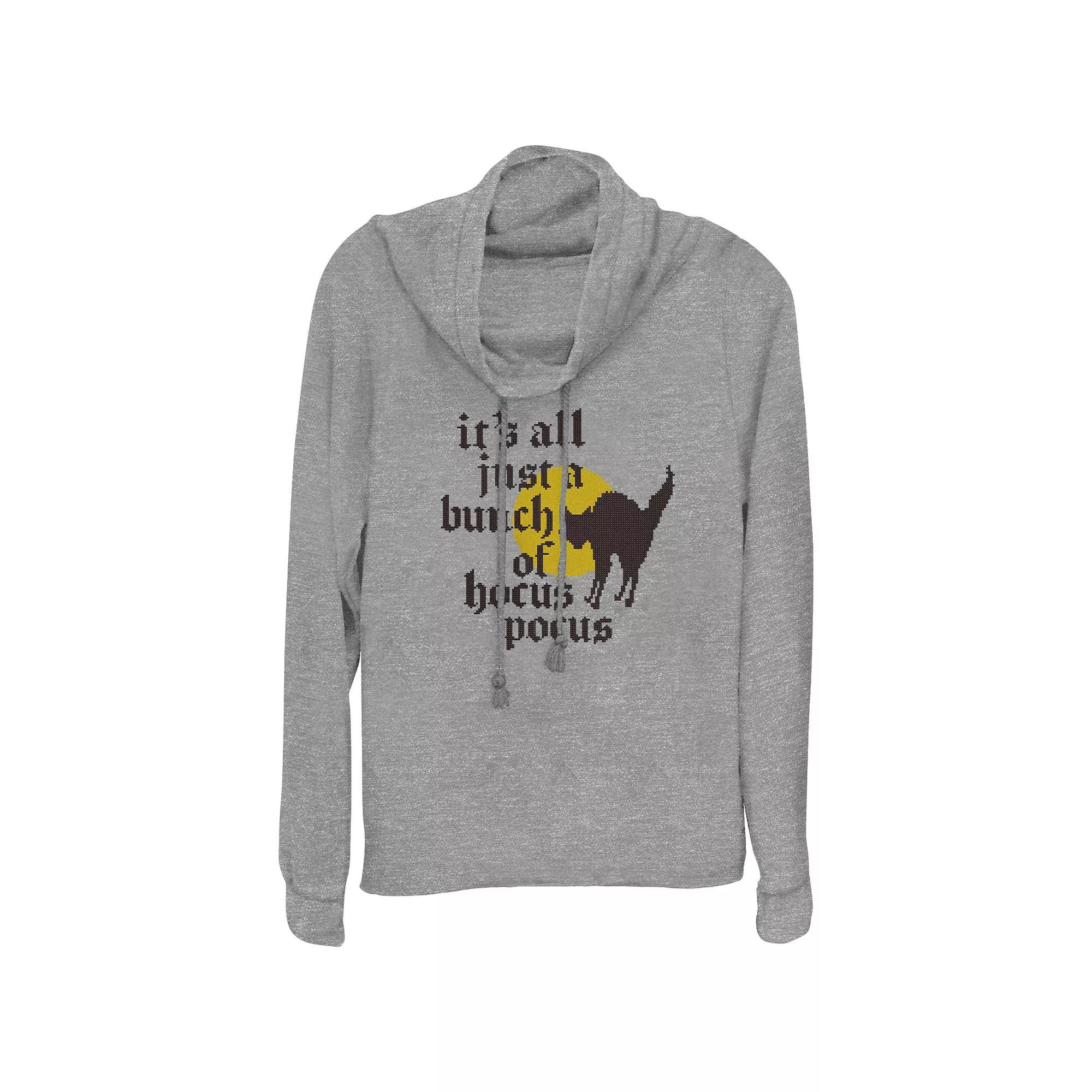 Disney's Hocus Pocus Thackery Binx It's All Just A Bunch Of Hocus Pocus Plus Size Cowlneck Graphic Lightweight Long Sleeve, Women's, Size: 1XL, Gray Grey Product Image