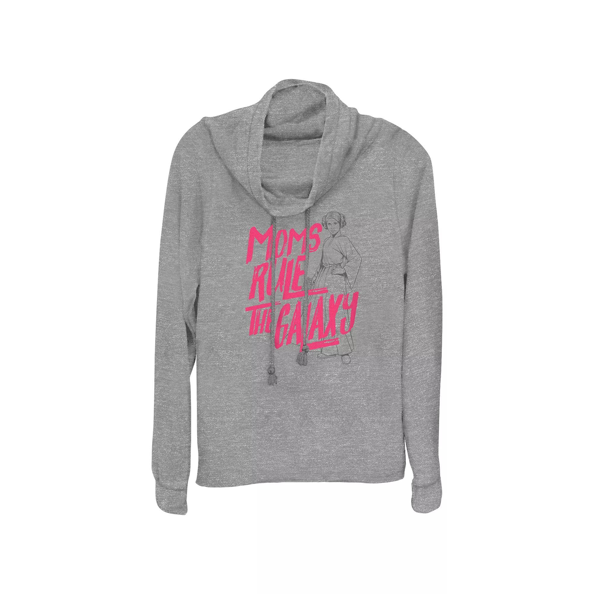 Women's Campfires & Cocktails Cowlneck Graphic Lightweight Long Sleeve, Size: XXL, Gray Grey Product Image