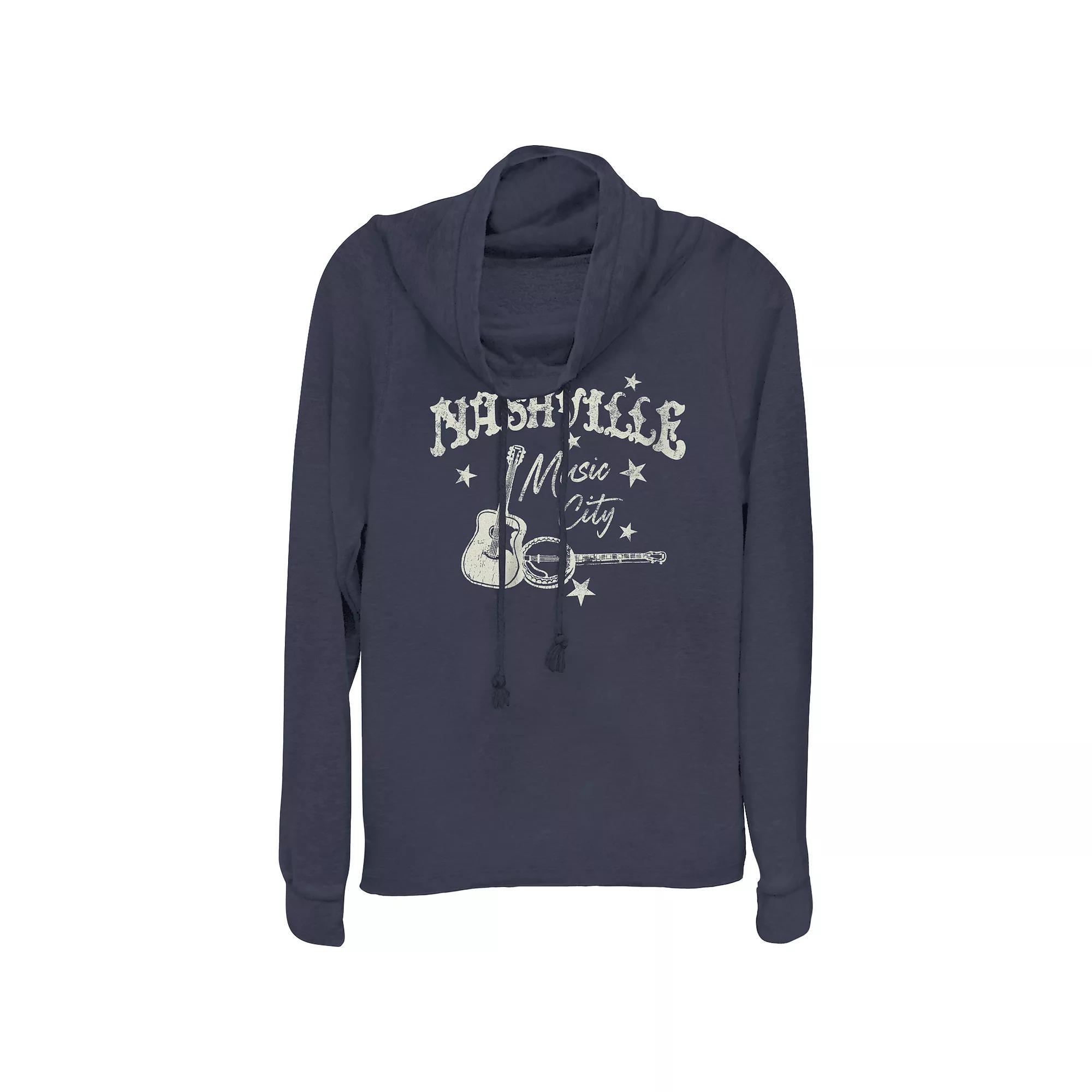 Juniors' Betty Boop Sitting On Flowers Cowlneck Graphic Lightweight Long Sleeve, Girl's, Size: XS, Red Product Image