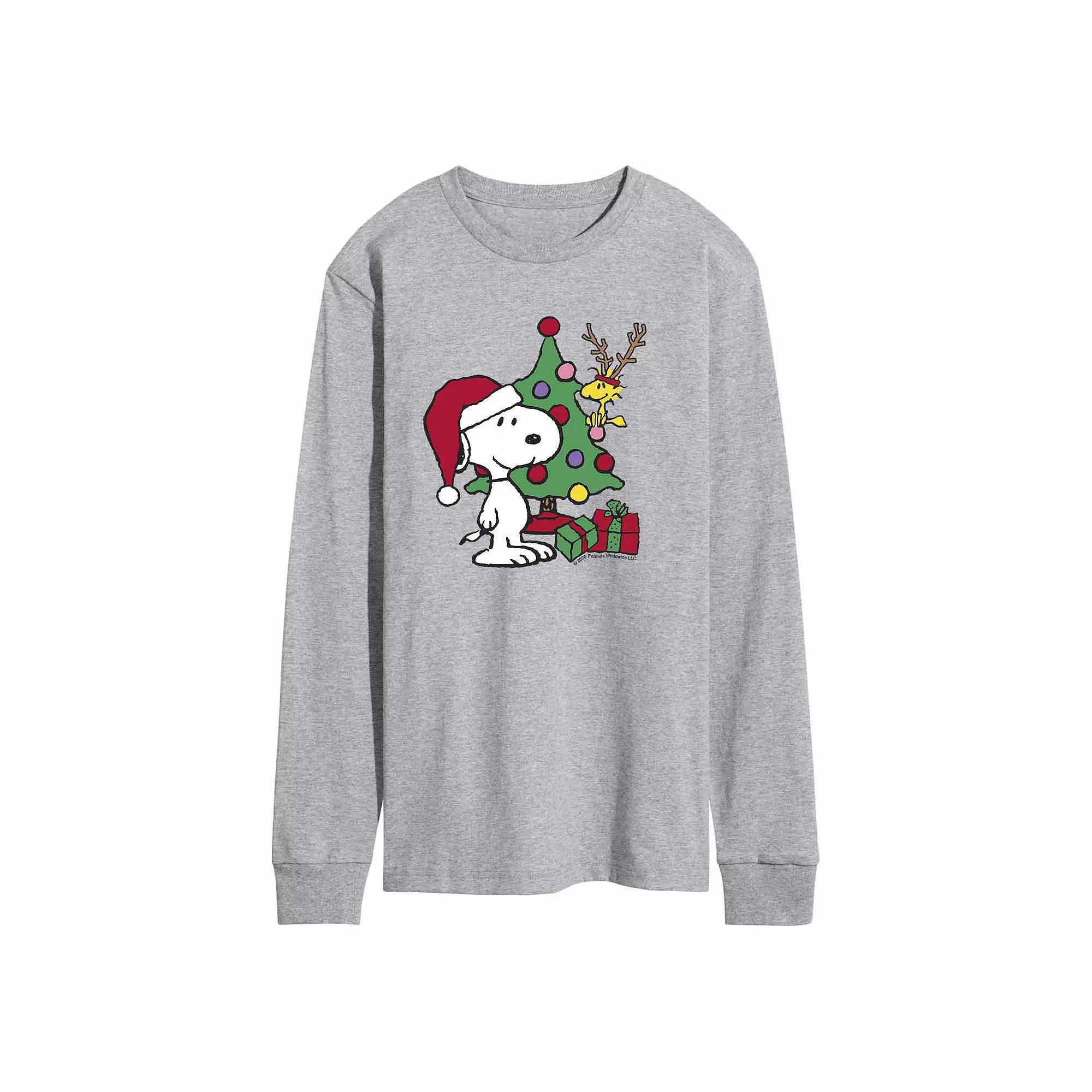 Mens Peanuts Christmas Tee Grey Grey Product Image