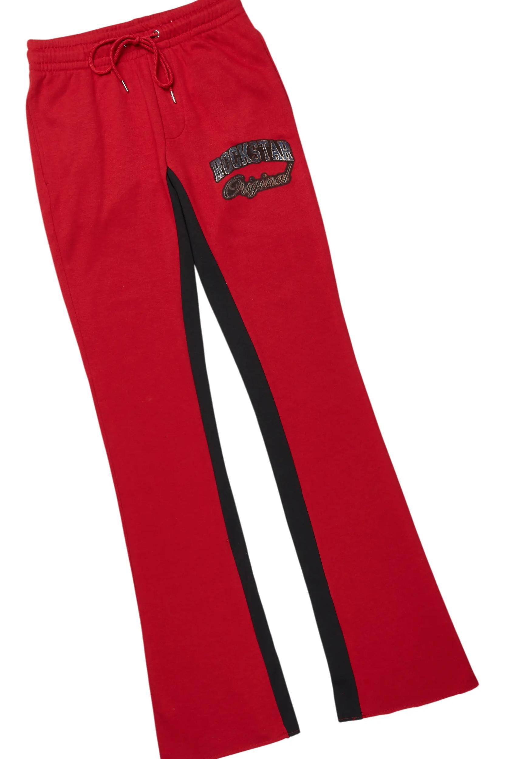 Waller Black/Burgundy Long Sleeve T-Shirt/Baggy Pant Set Male Product Image